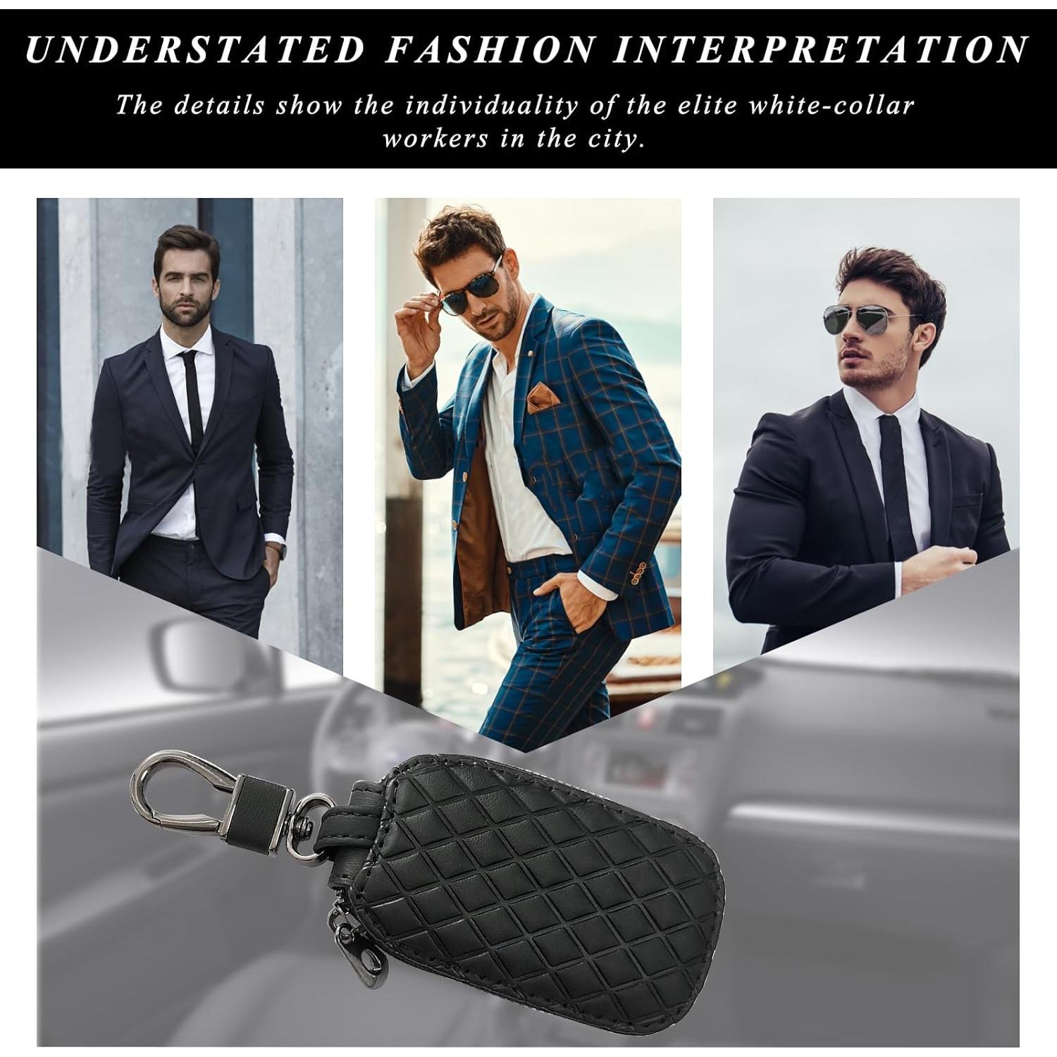 Funda para Llave de Auto Dickno de Cuero Negro Antirayaduras