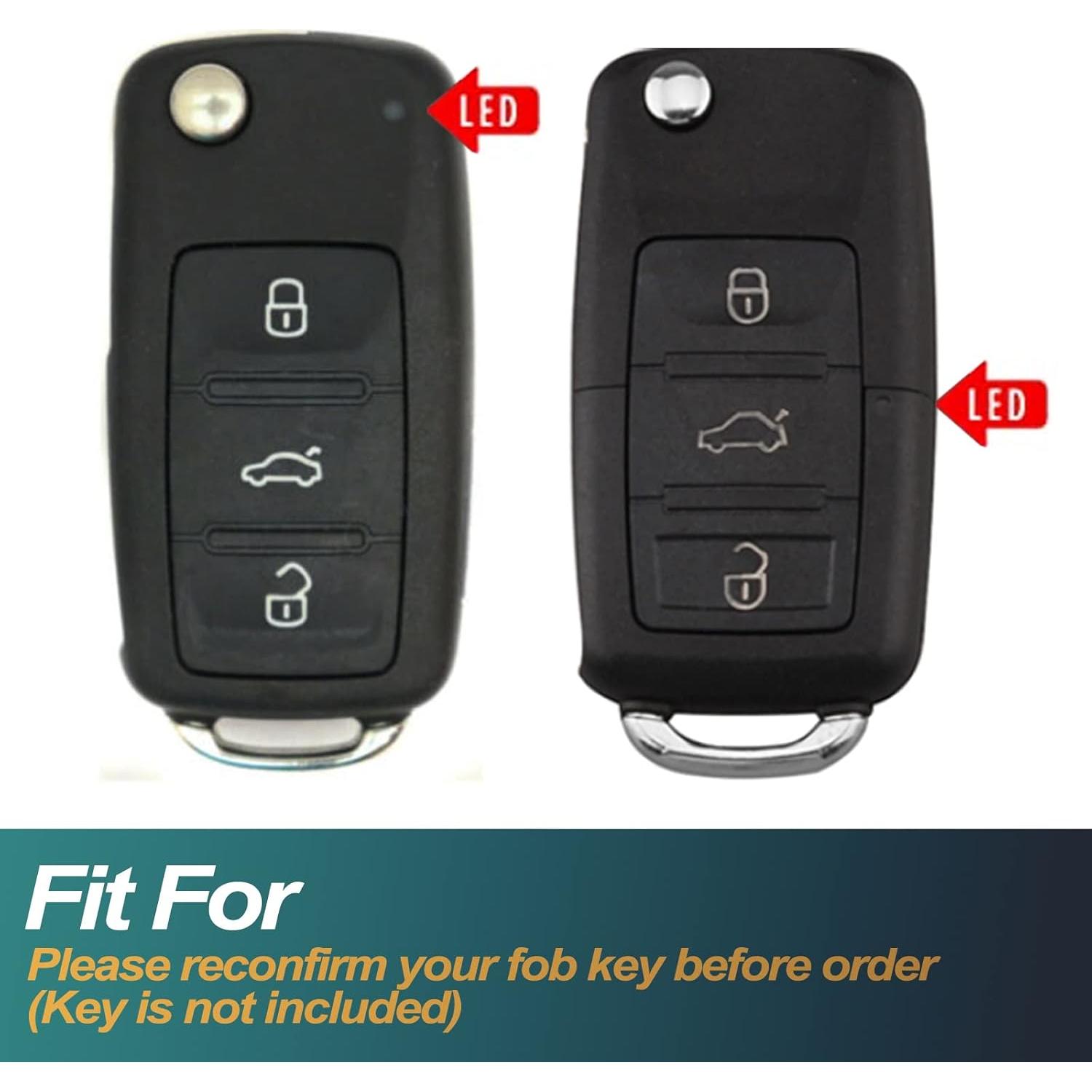 Cubierta de llavero FEYOUN para VW Atlas Golf Jetta 3 botones