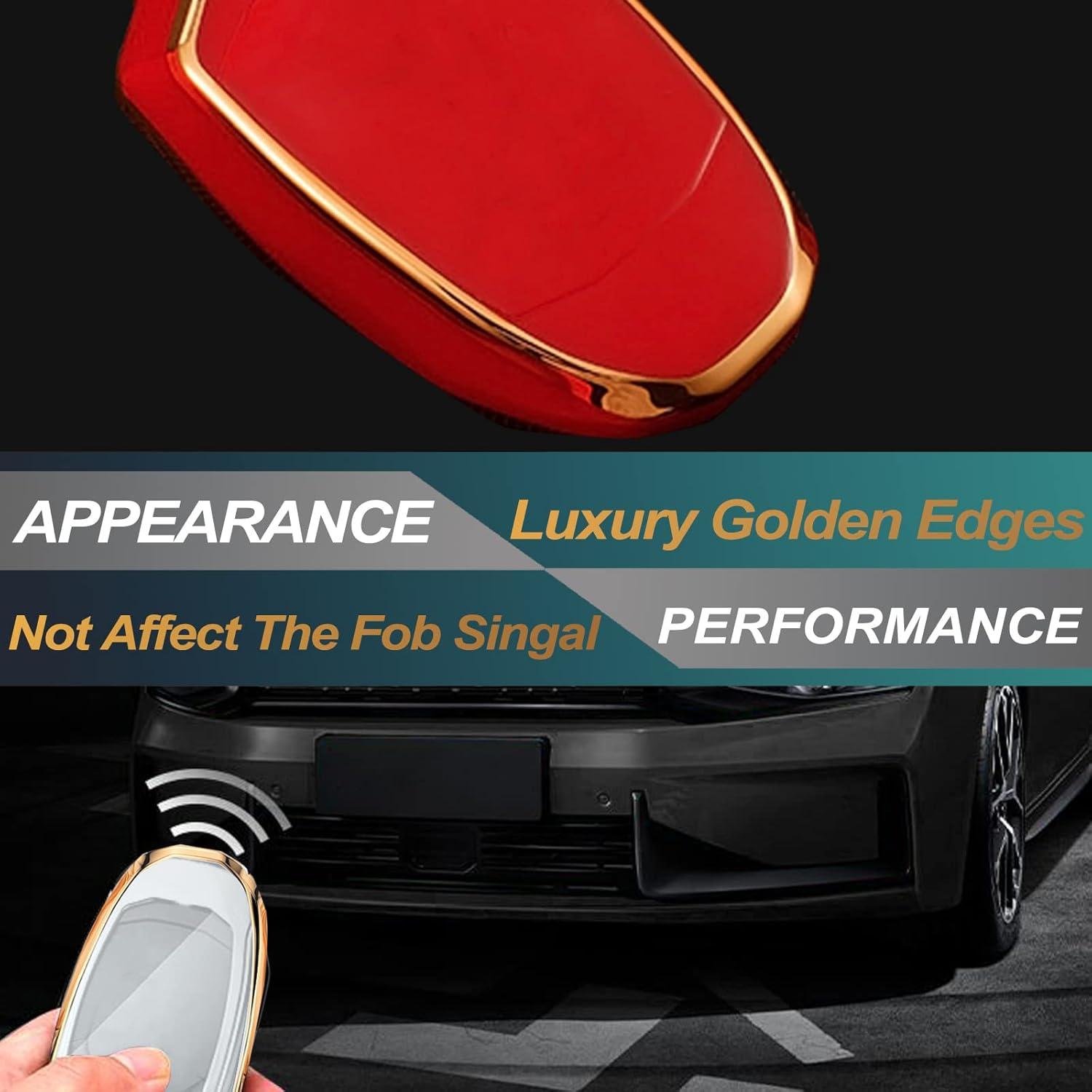 Cubierta de llavero FEYOUN para VW Atlas Golf Jetta 3 botones