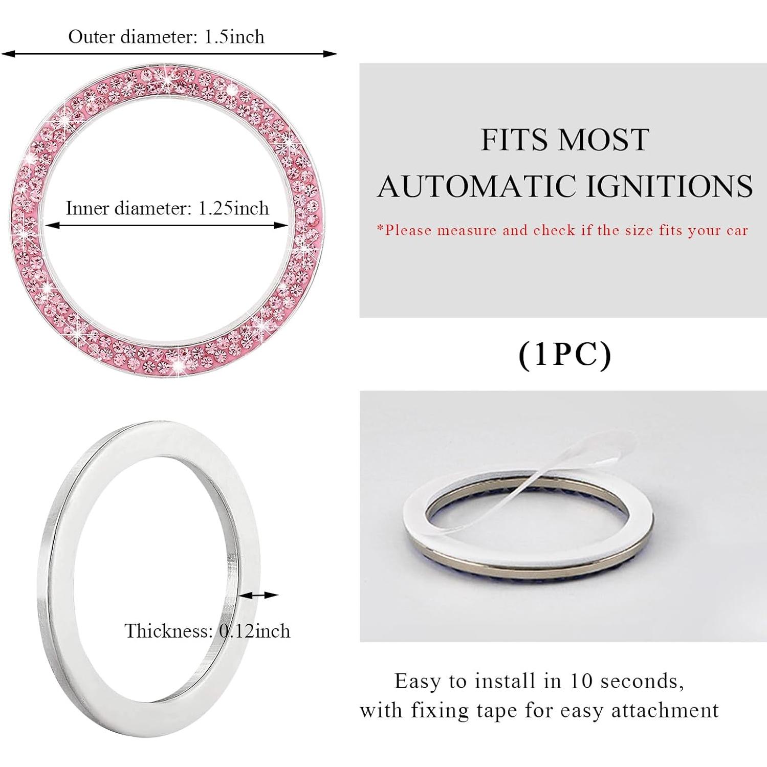 Anillo de Inicio de Motor Yourkar Rosa con Rhinestones 3.81 cm