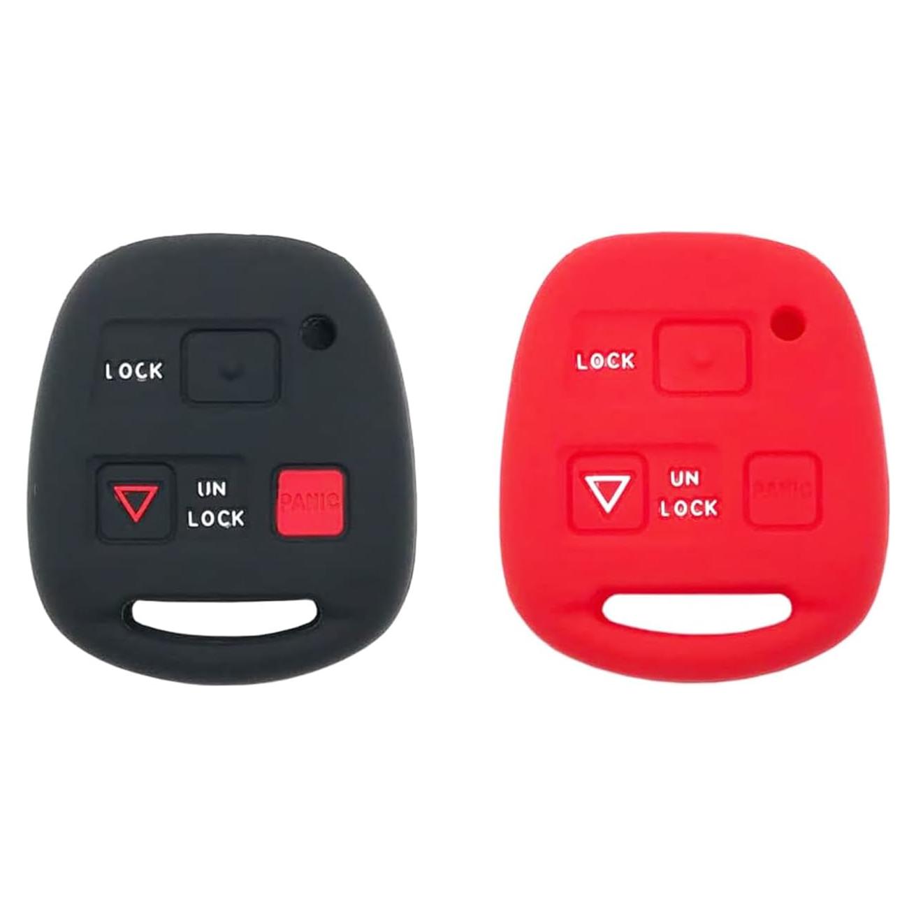 Funda de silicona para llavero Lexus y Toyota - Negro/Rojo