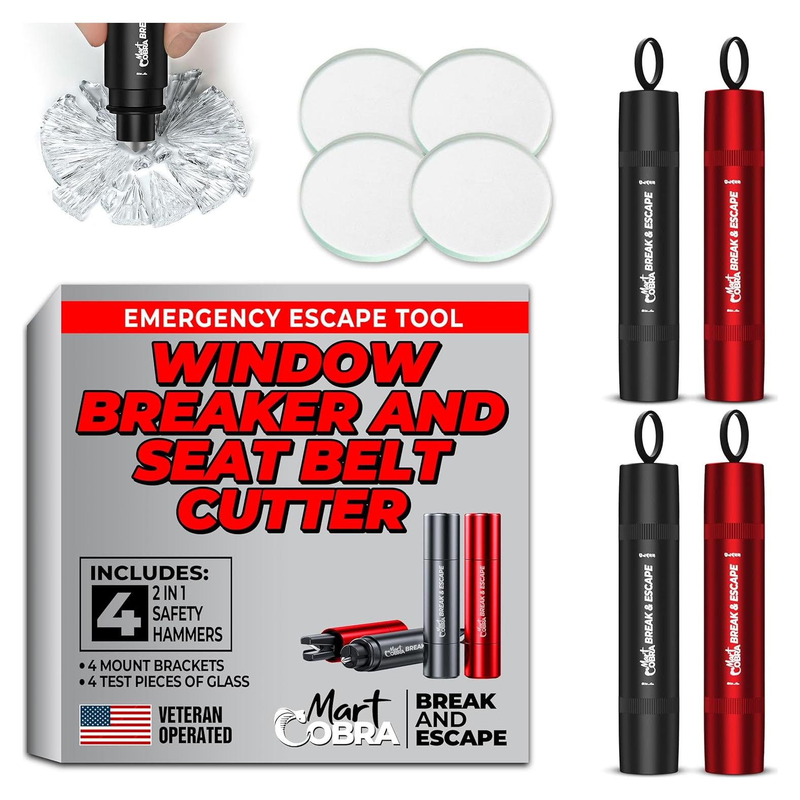 Herramienta Rompe Ventanas y Cortador de Cinturones Mart Cobra