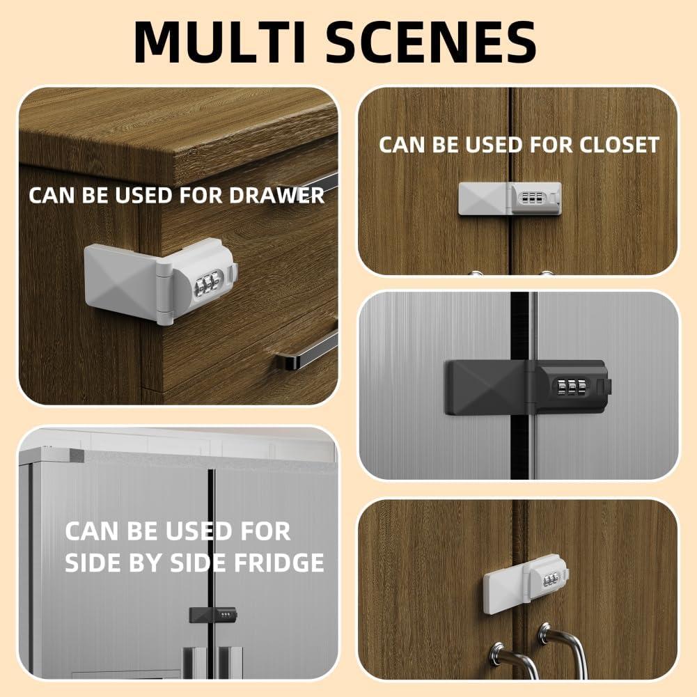 Cerraduras de Cajón Seguridad Infantil REZIPO 2 Piezas Blanco