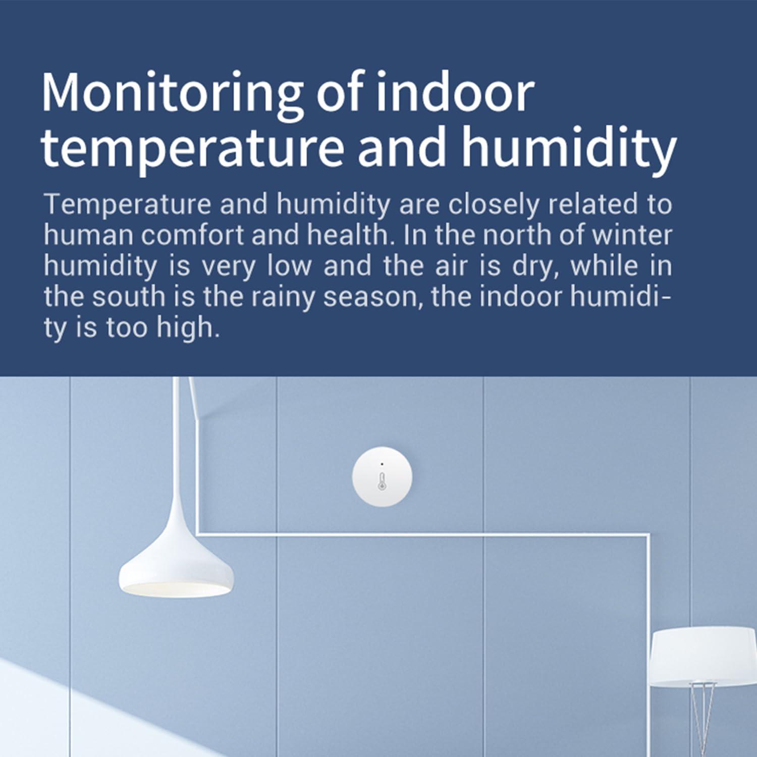 Sensor de Temperatura y Humedad Haozee Zigbee, 4x4 cm