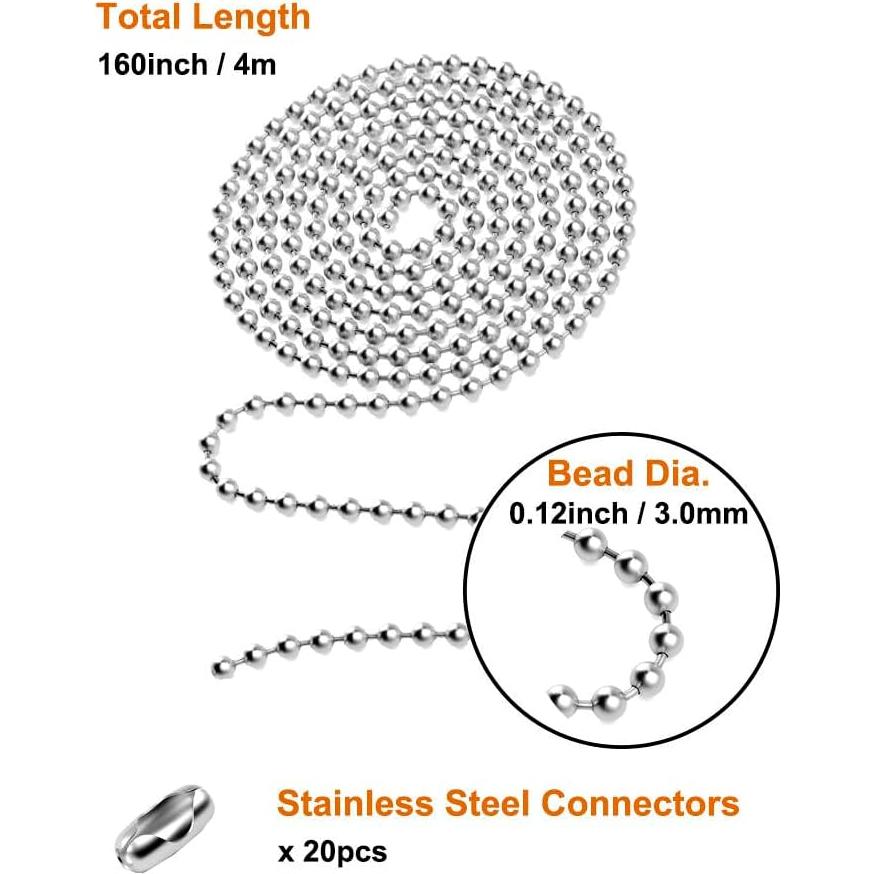Cadena de Tirar para Ventilador de Techo Aiyonoyia 4m 3mm