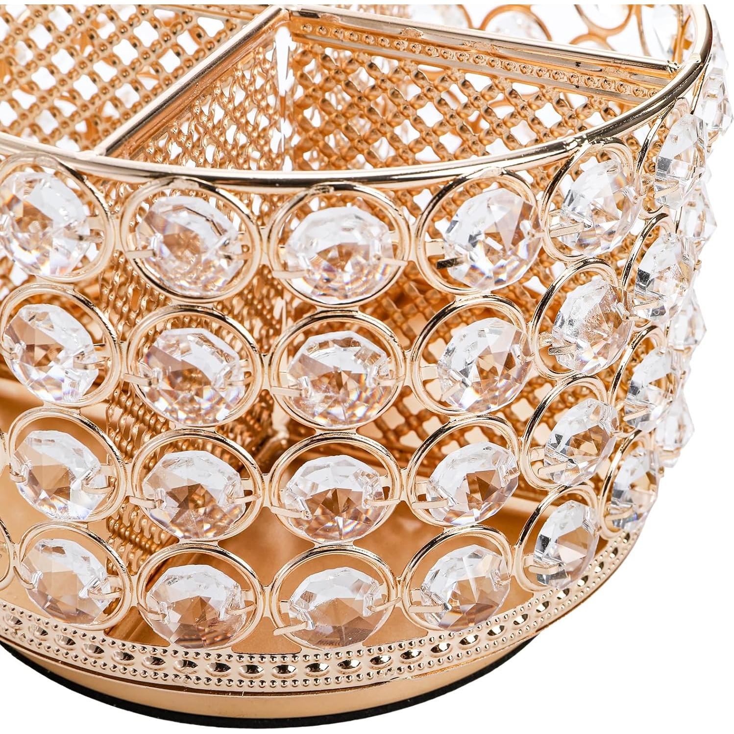 Organizador de Tocador Hedume de Cristal Rotatorio 360° 4 Compartimentos