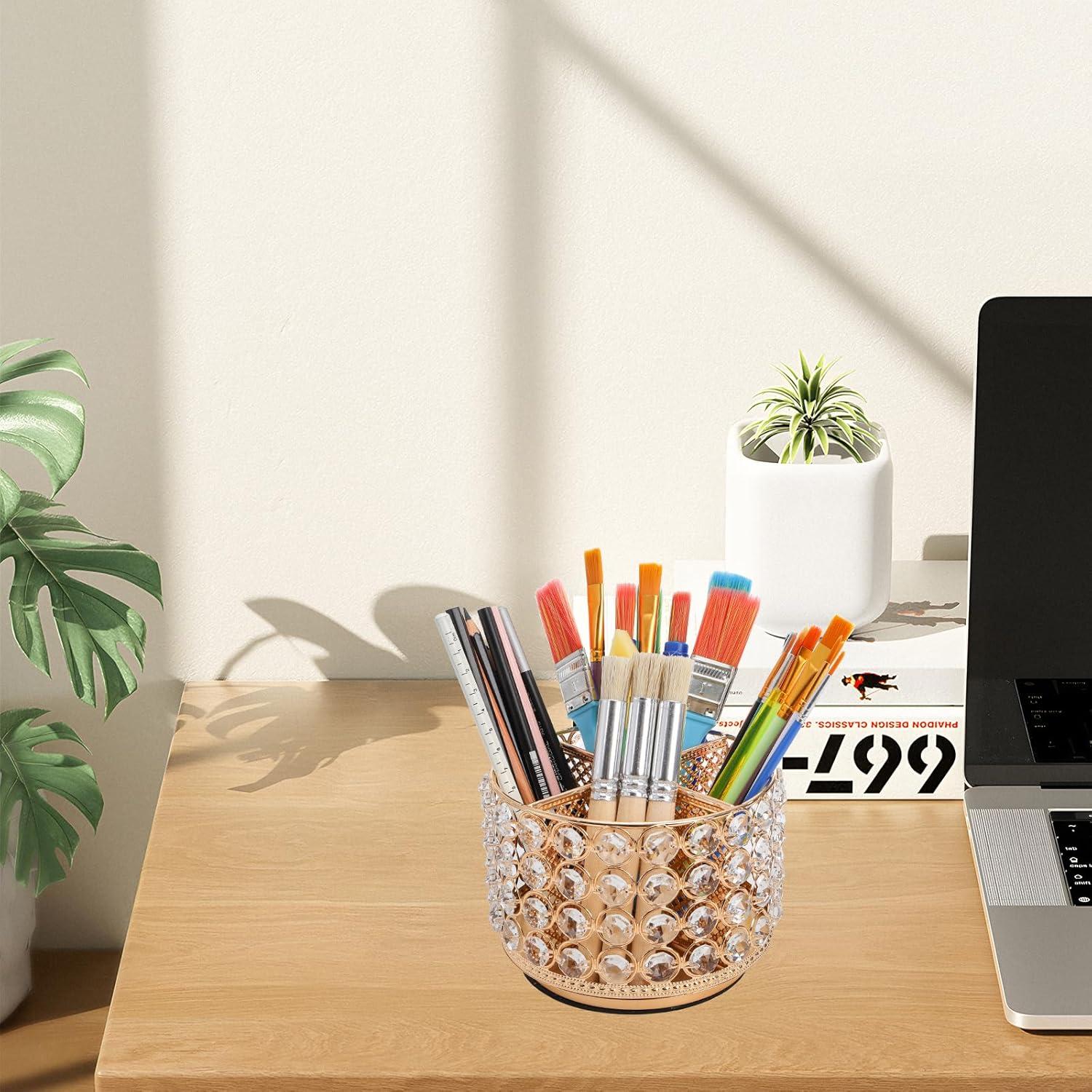 Organizador de Tocador Hedume de Cristal Rotatorio 360° 4 Compartimentos