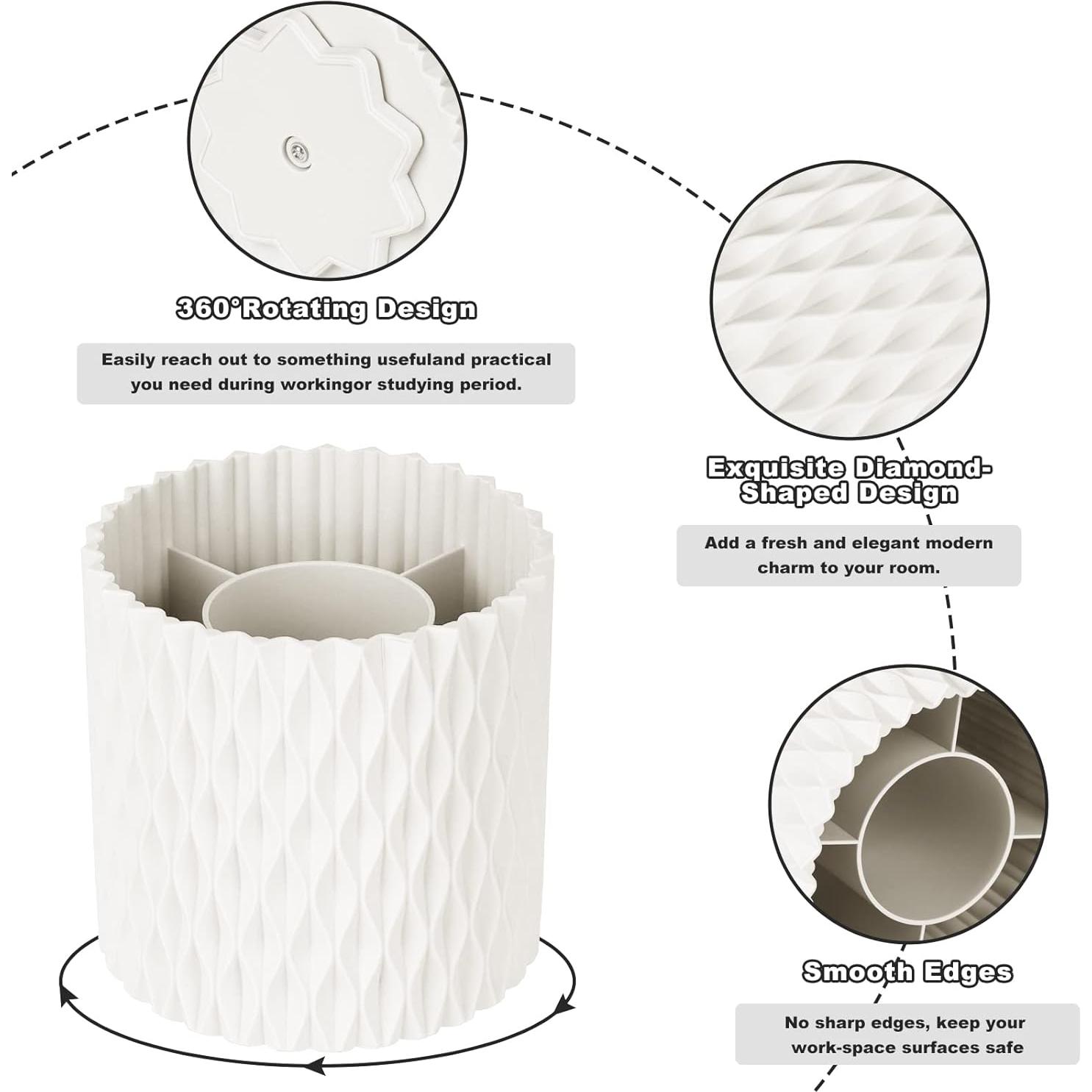 Organizador de Brochas de Maquillaje HSSPANFN Blanco 5 Compartimentos