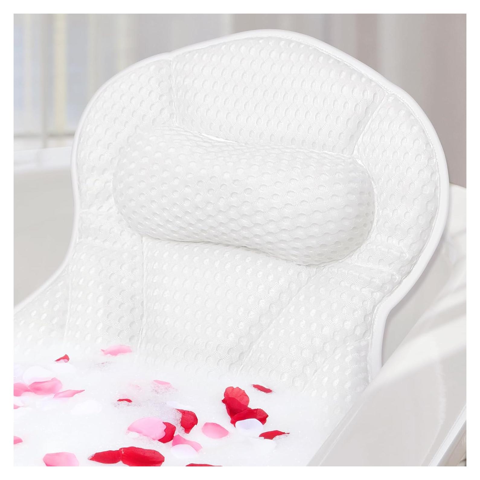 Cojín de Baño SZXYX Ergonómico con Ventosas - Blanco