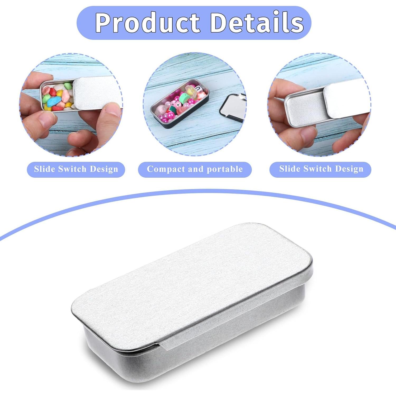 6 Latas Rectangulares de Almacenamiento Metal Larrel Plata