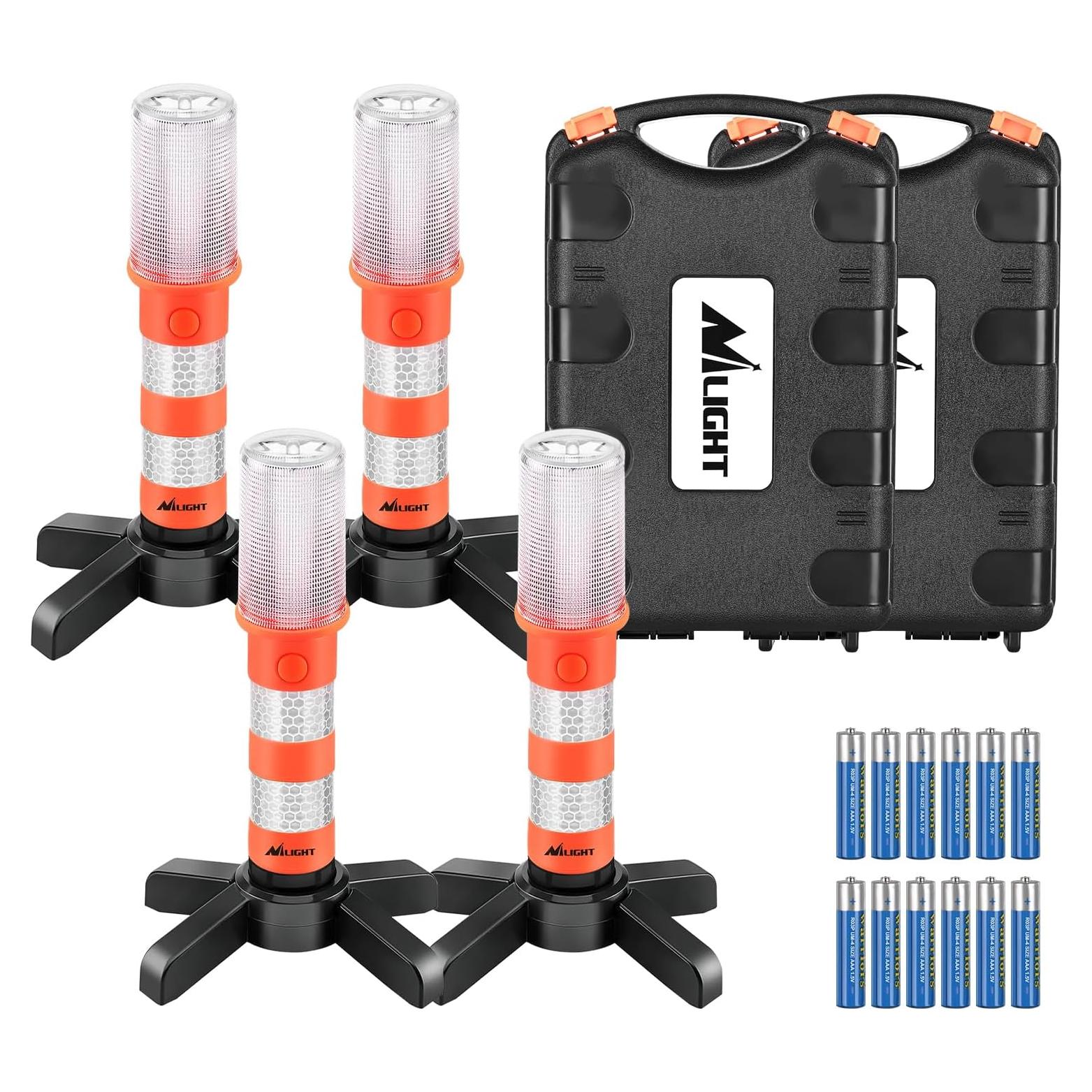 Kit de Luces de Emergencia LED Nilight - 4 Piezas, Soporte y Baterías