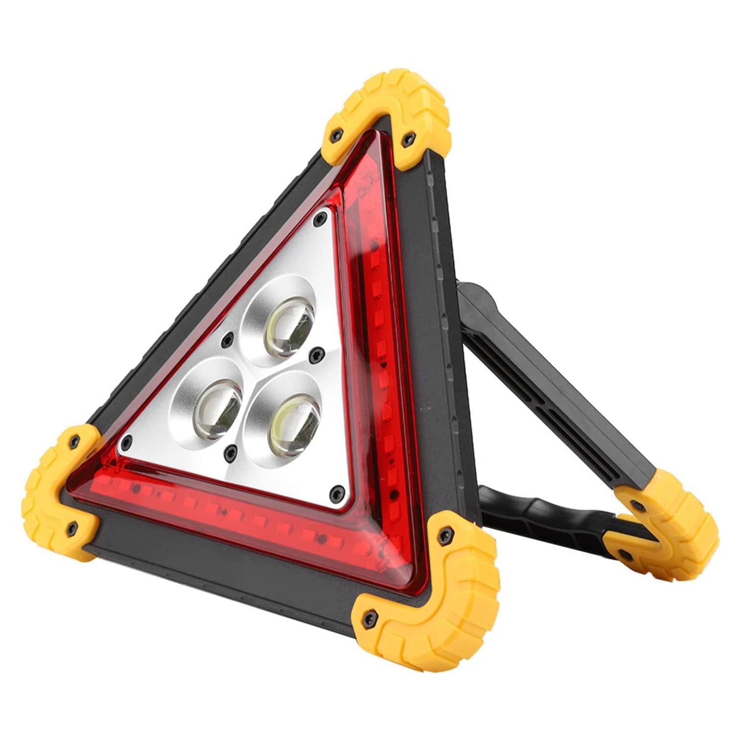 Triángulo de Advertencia LED Lwuey 18x18cm Recargable