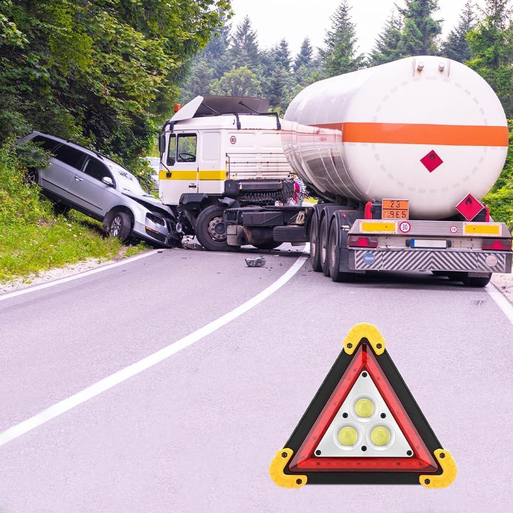 Triángulo de Advertencia LED Lwuey 18x18cm Recargable