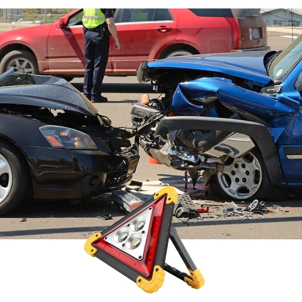 Triángulo de Advertencia LED Lwuey 18x18cm Recargable