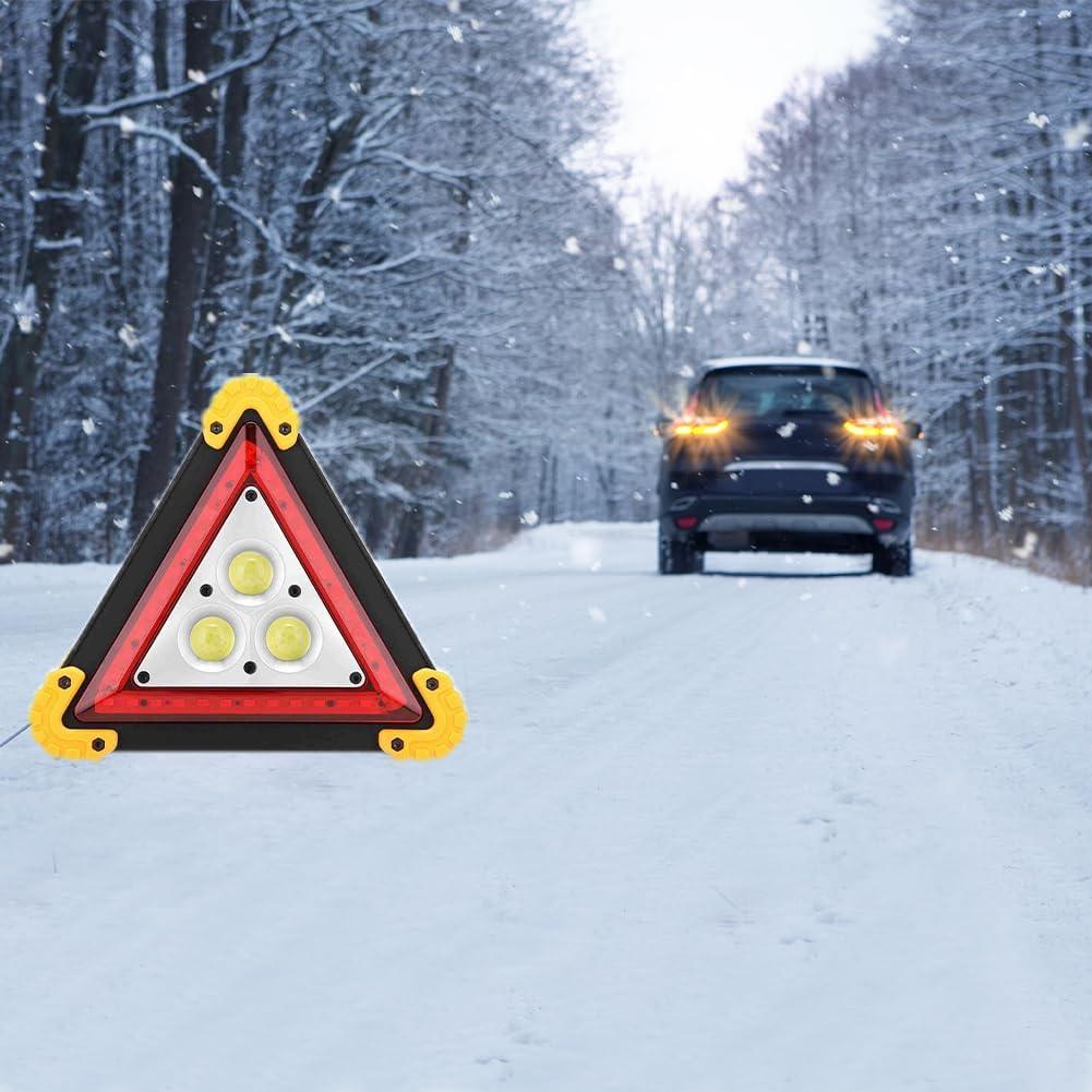 Triángulo de Advertencia LED Lwuey 18x18cm Recargable