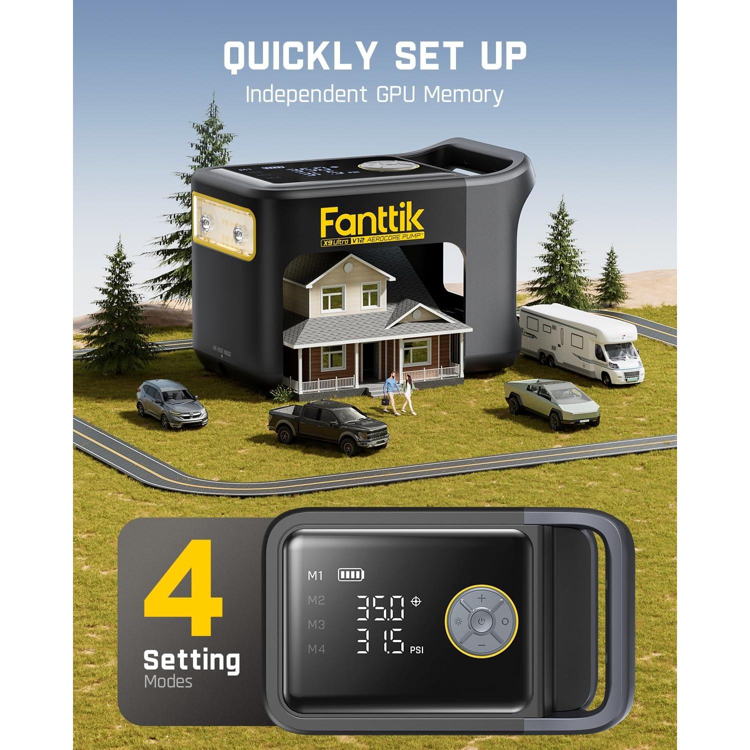 Inflador de Neumáticos Fanttik X9 Ultra 3 en 1 Digital