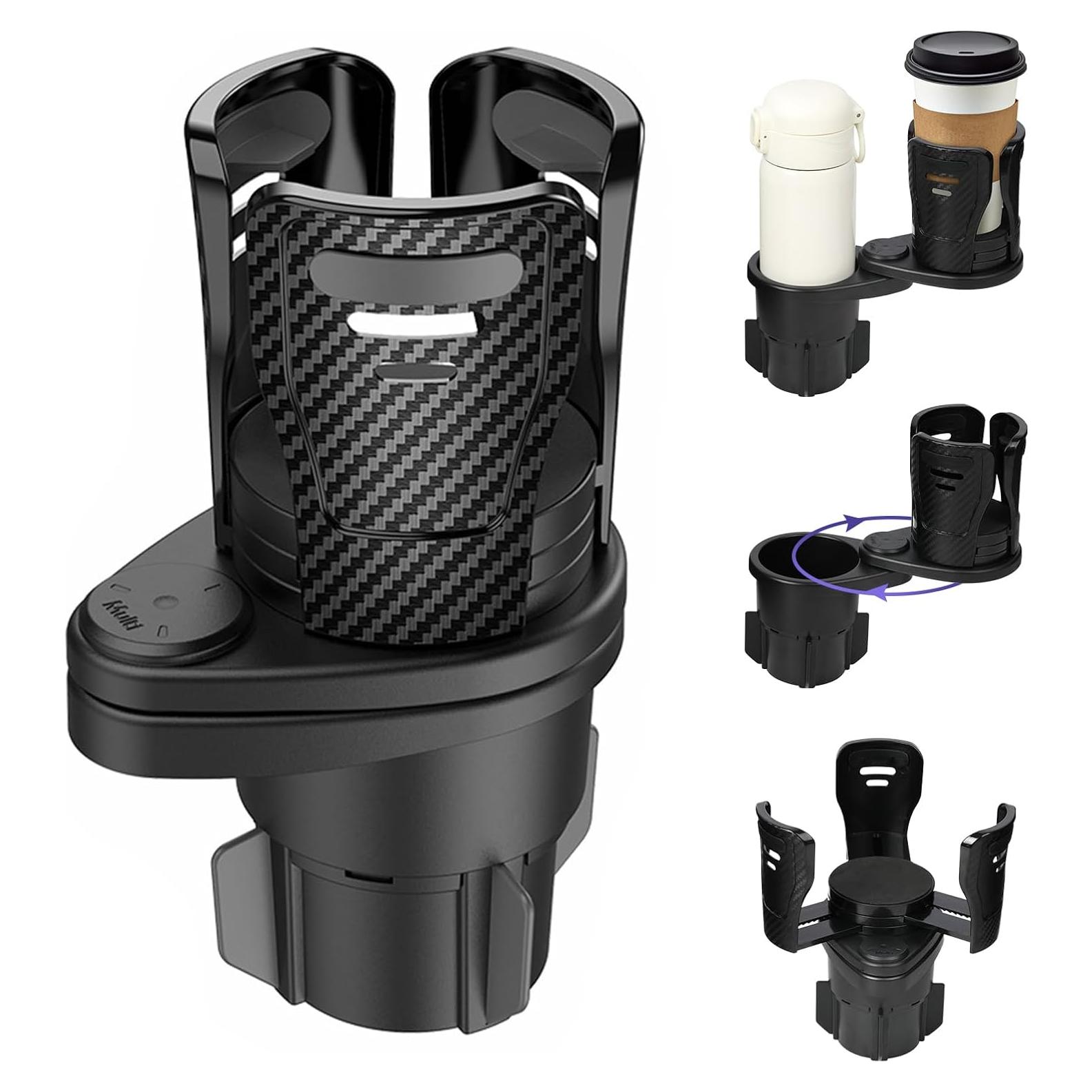 Soporte para Tazas Doble JINKEY Ajustable 360° Fibra de Carbono