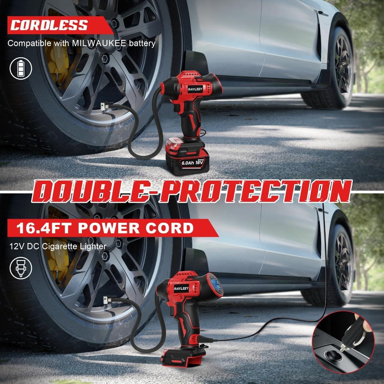 Inflador de Neumáticos Inalámbrico RAYLEEY 160 PSI Portátil