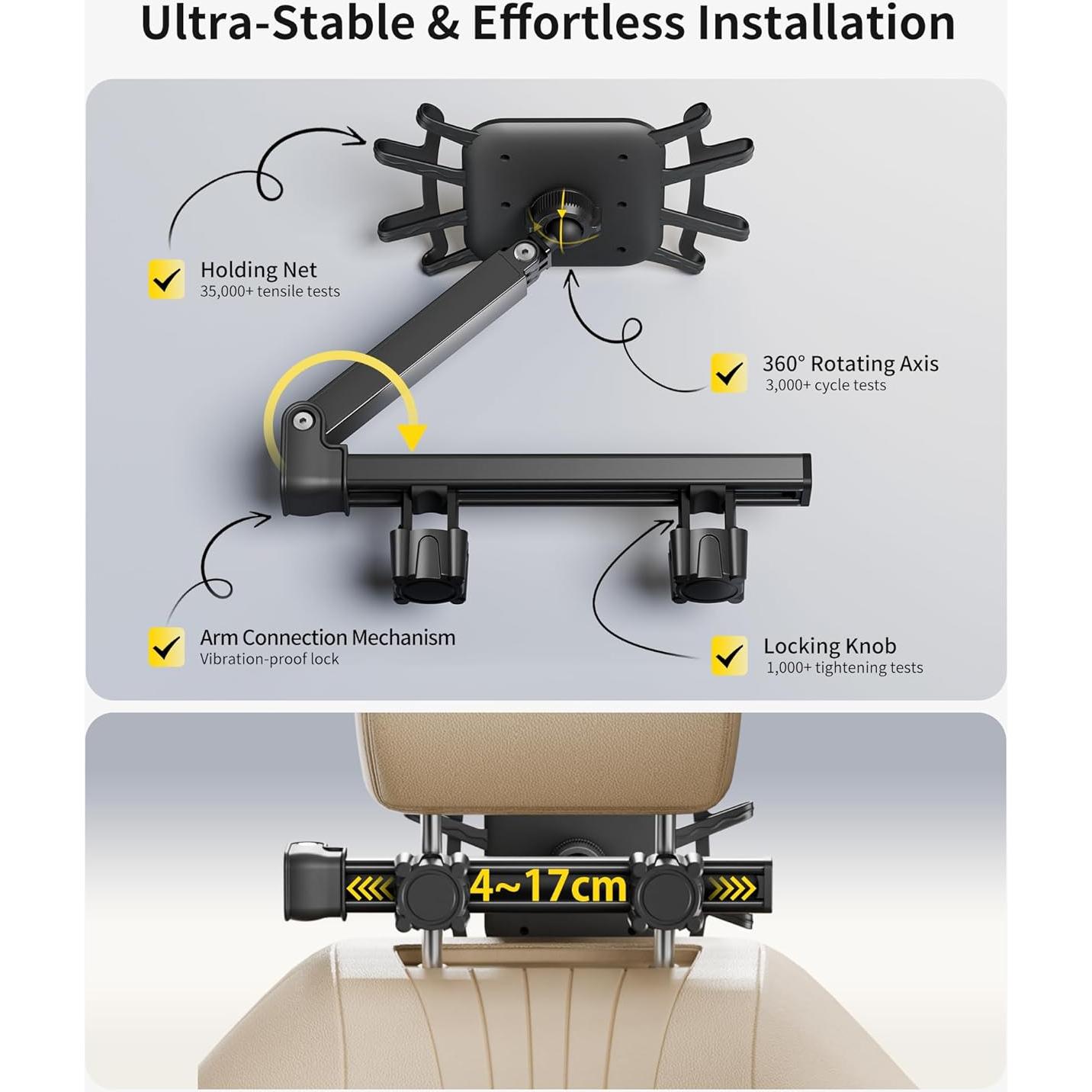 Soporte para Tableta FANGOR Z04 - Ajustable para Coche 7-10"