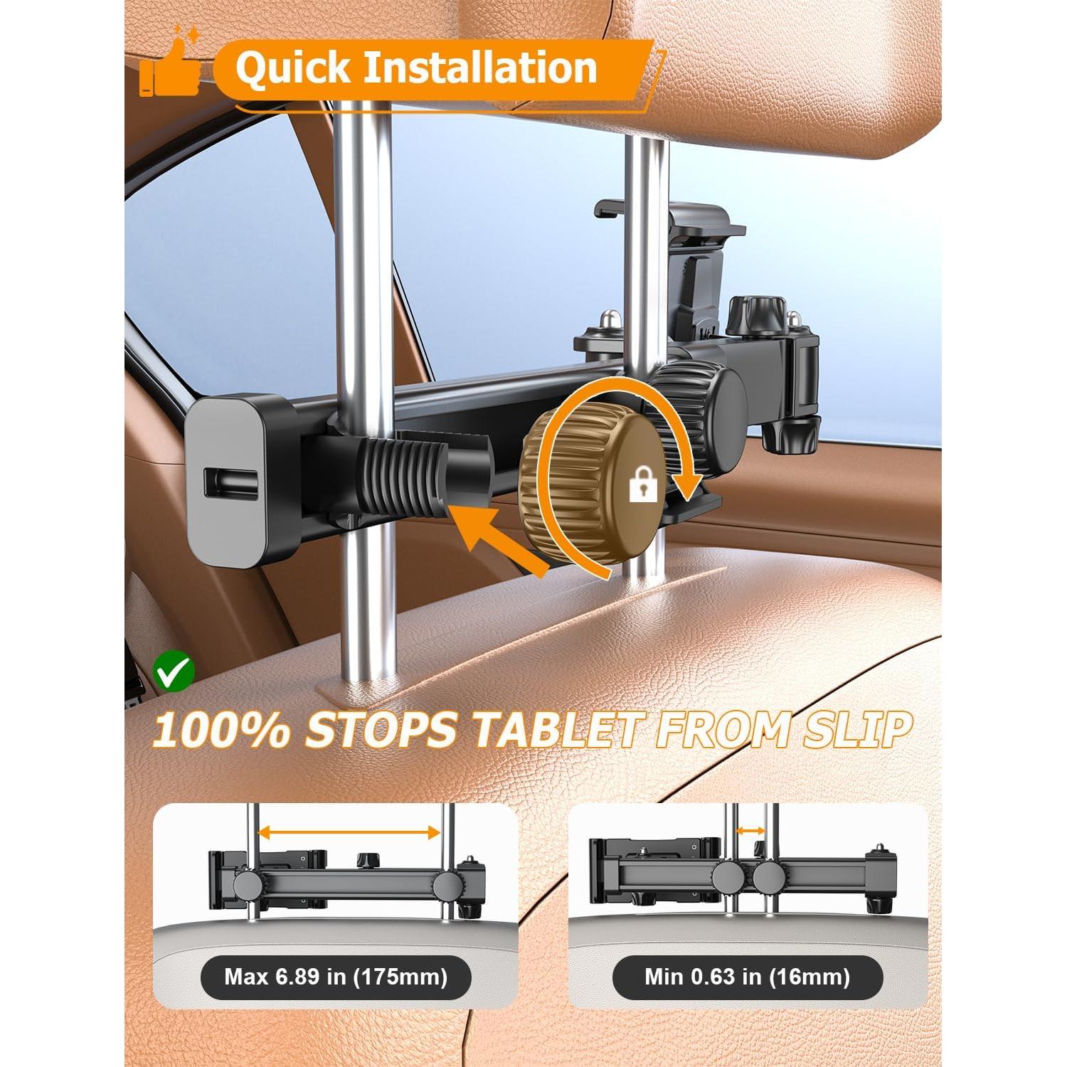 Soporte para Tableta en Reposacabezas OHLPRO Ajustable 4.7-13"