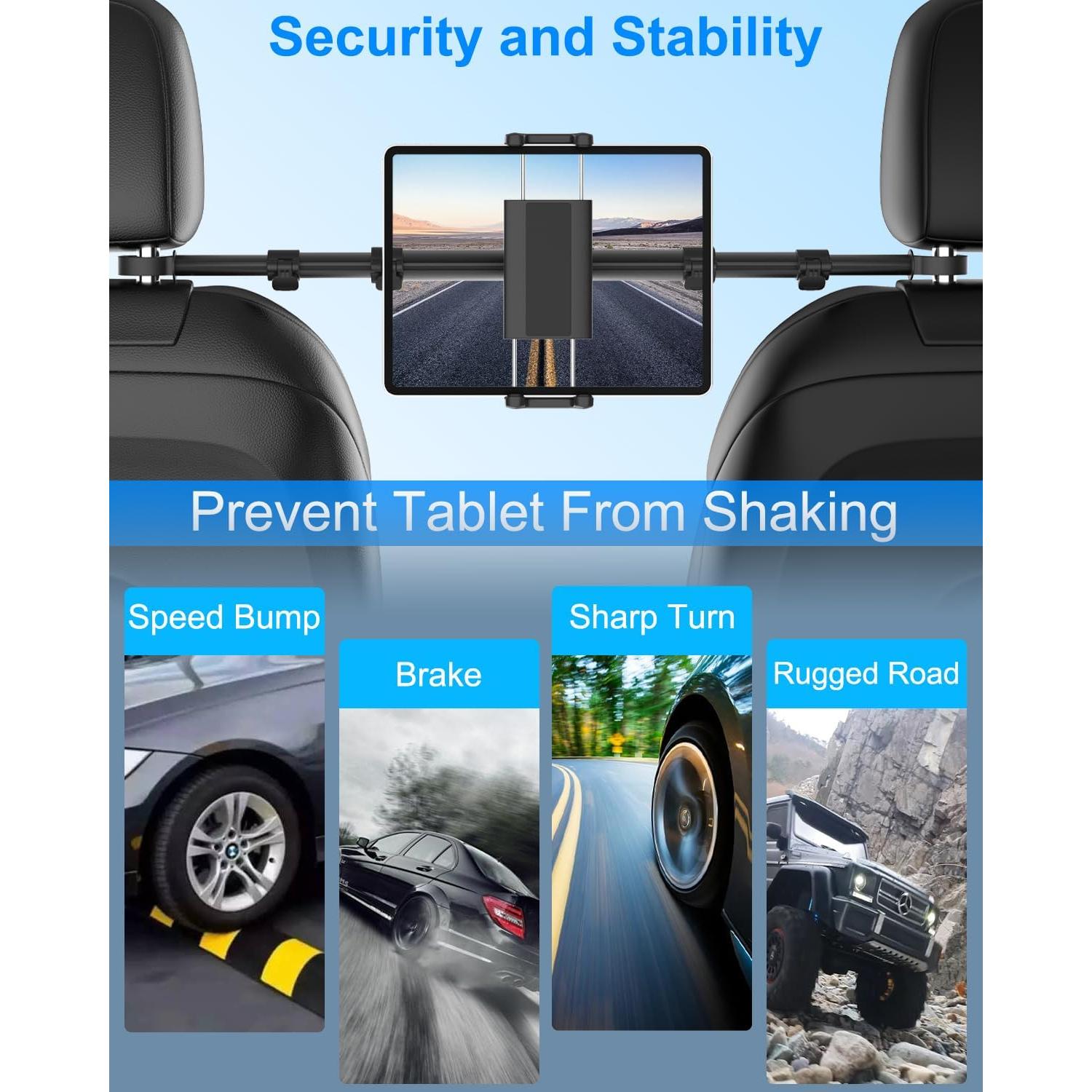 Soporte para Tableta en Reposacabezas Kolasels TS002, Ajustable 360°