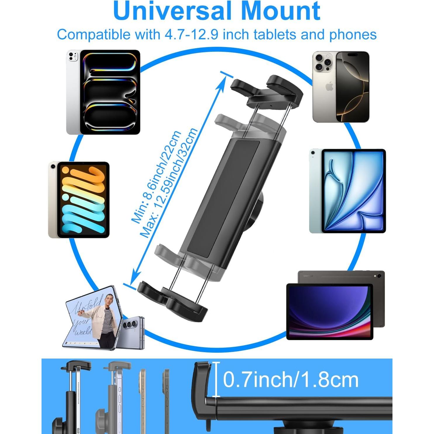 Soporte para Tableta en Reposacabezas Kolasels TS002, Ajustable 360°
