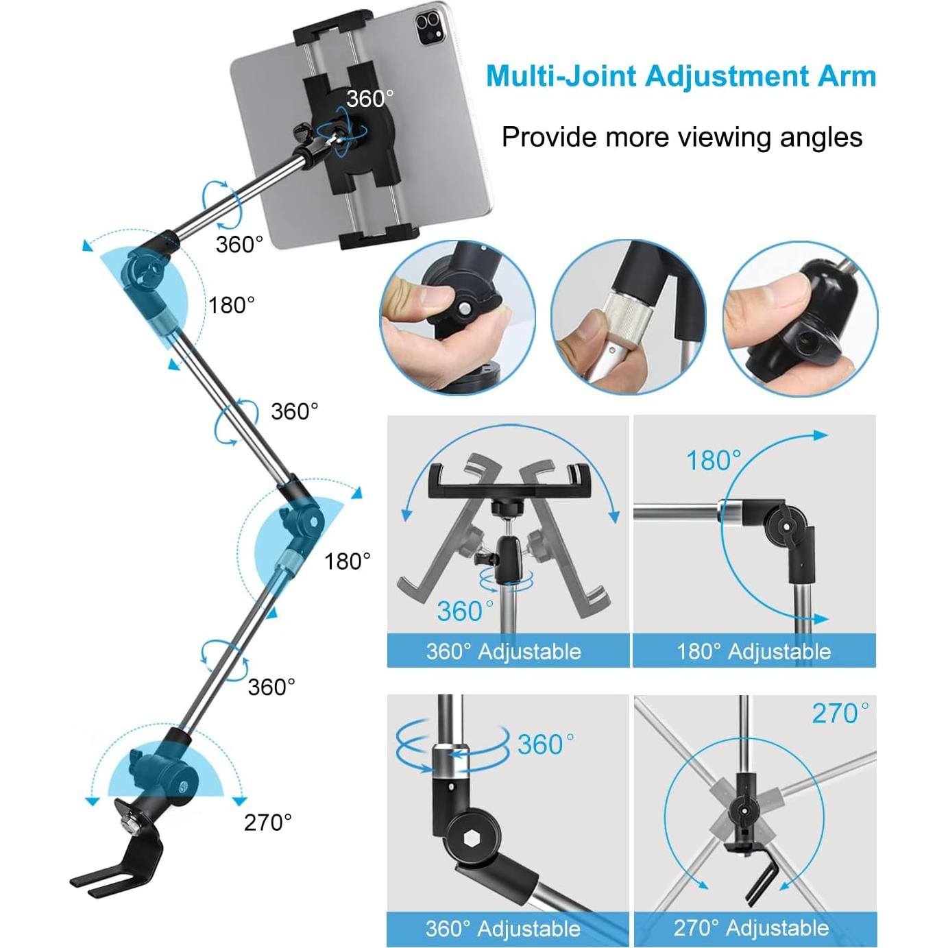 Soporte de Tablet para Riel de Asiento de Coche Woleyi 50 cm