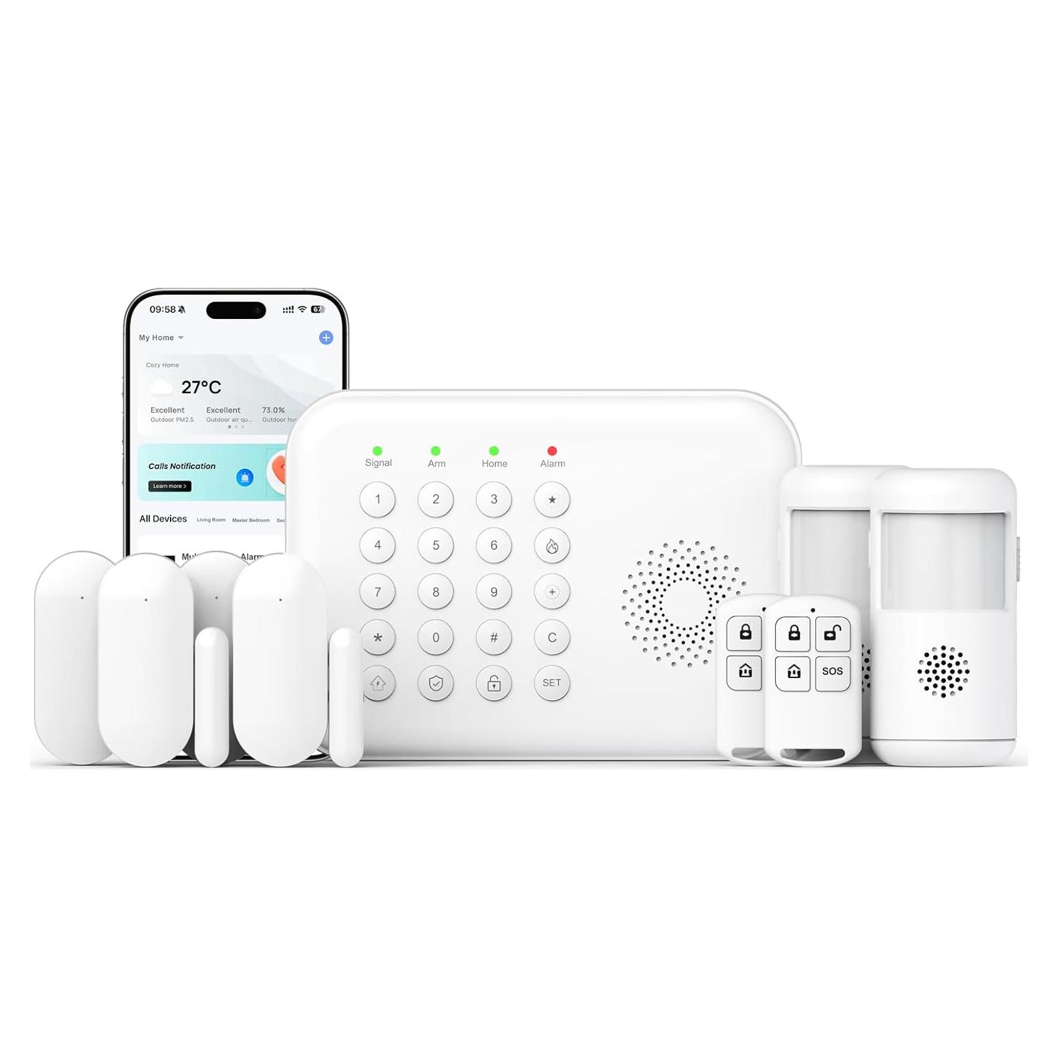 Sistema de Alarma Inalámbrico PGST con Control Remoto y App
