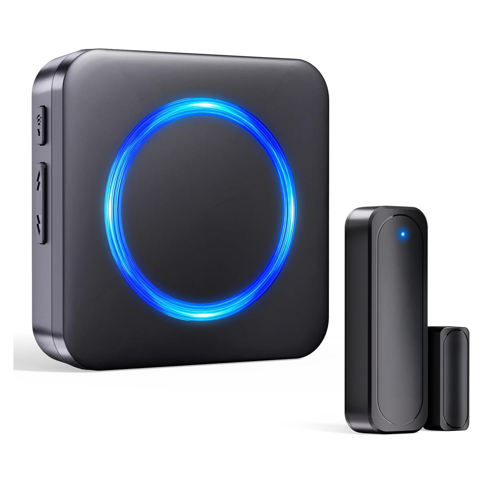 Timbre Inalámbrico Satisure con Sensor de Puerta Negro