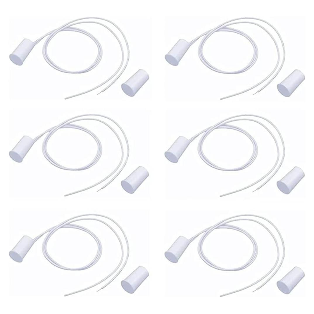 6 Interruptores Reed Magnéticos GDQLCNXB NC Cableados para Alarma