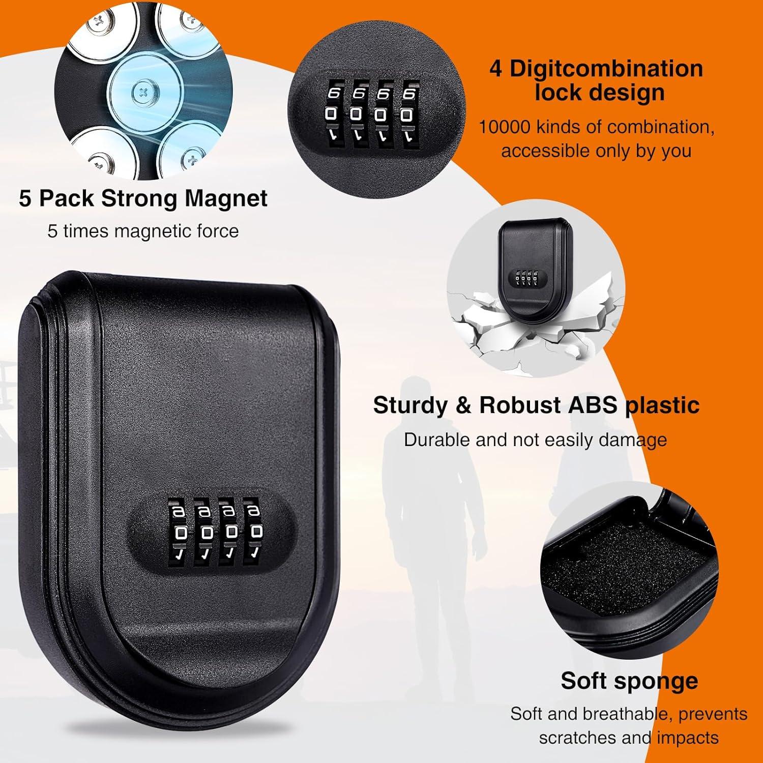 Caja de Llave Magnética Domthent con Combinación y 5 Imanes