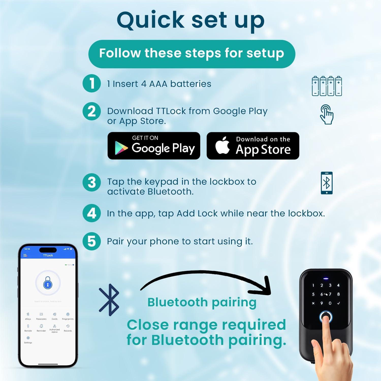 Caja de Seguridad Digital Inalámbrica WARDVANCE - Cerradura Inteligente con App y Huella Digital
