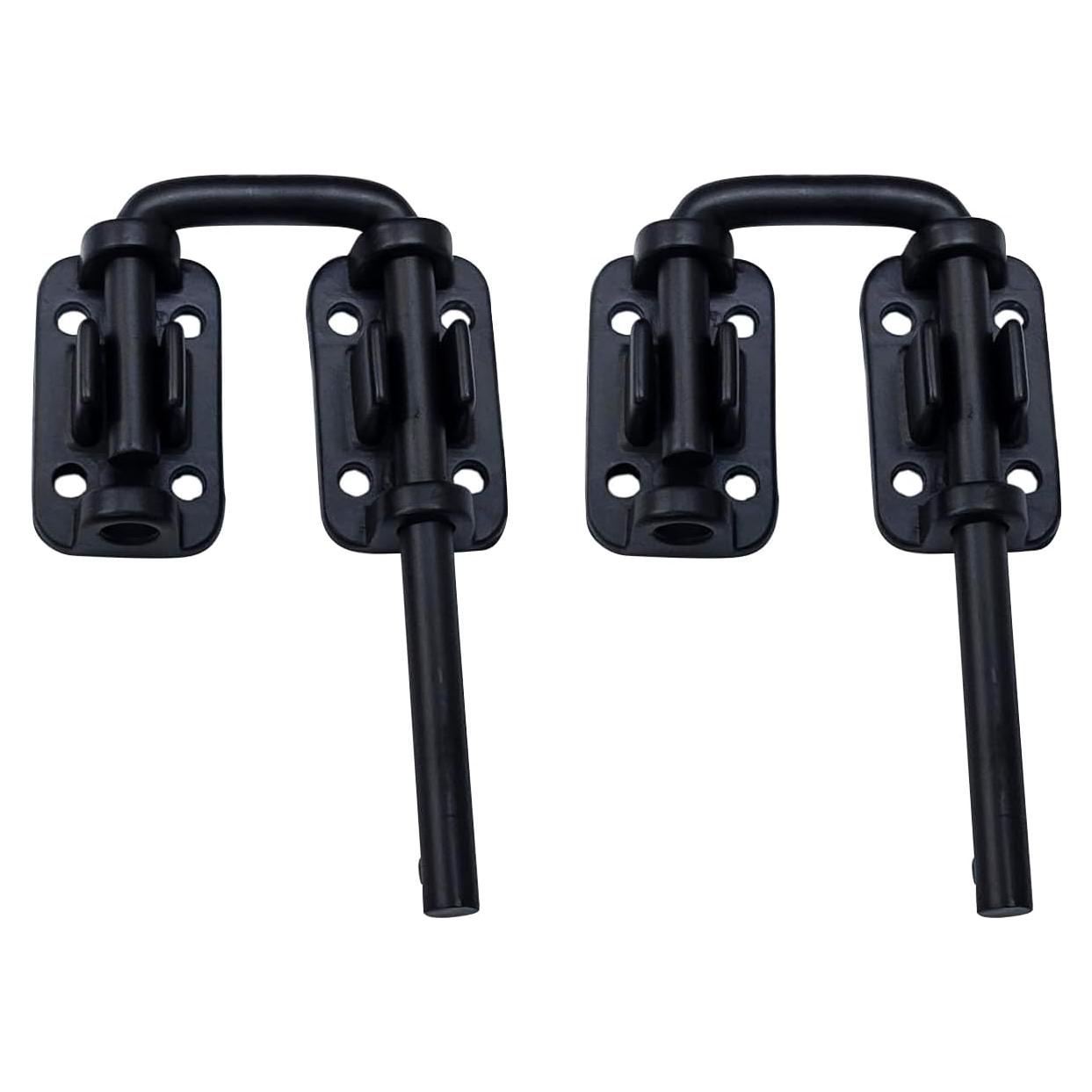 Cerradura de Bucle para Puerta Corrediza QCAA 3.18 cm Negra - 2 Paquetes