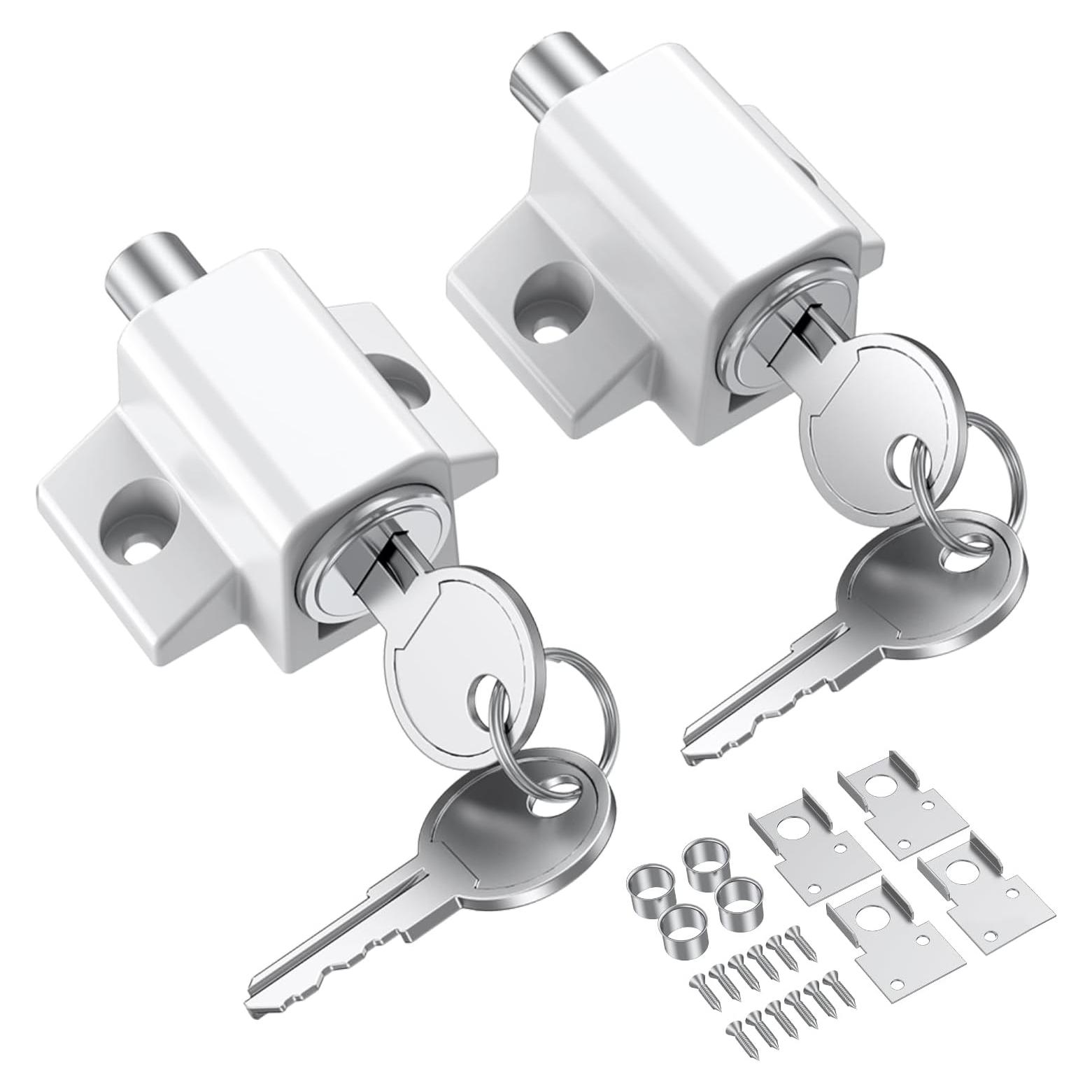 Cerraduras de Ventana Deslizante TOOGOND 2 Pcs Seguridad Blanca