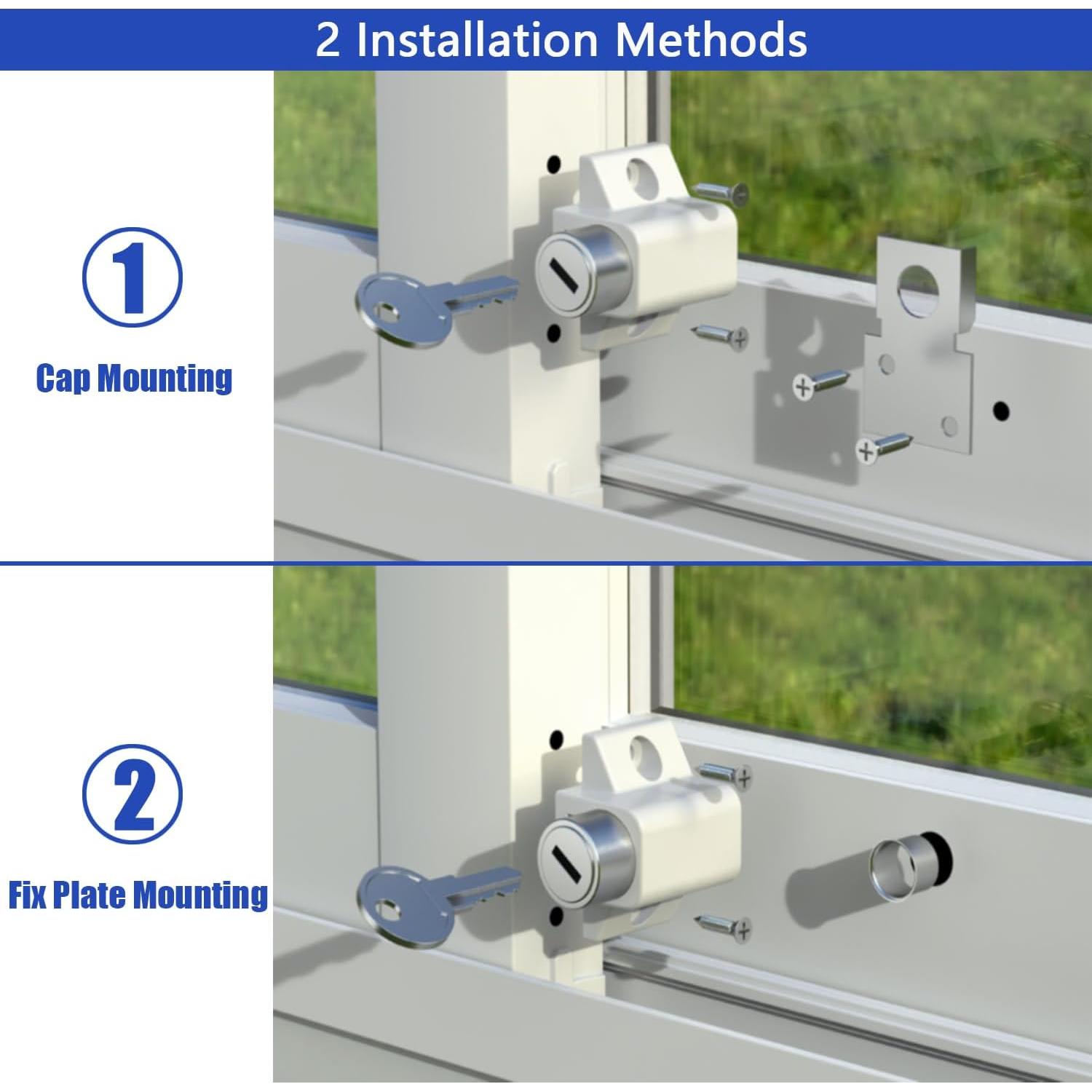 Cerraduras de Ventana Deslizante TOOGOND 2 Pcs Seguridad Blanca
