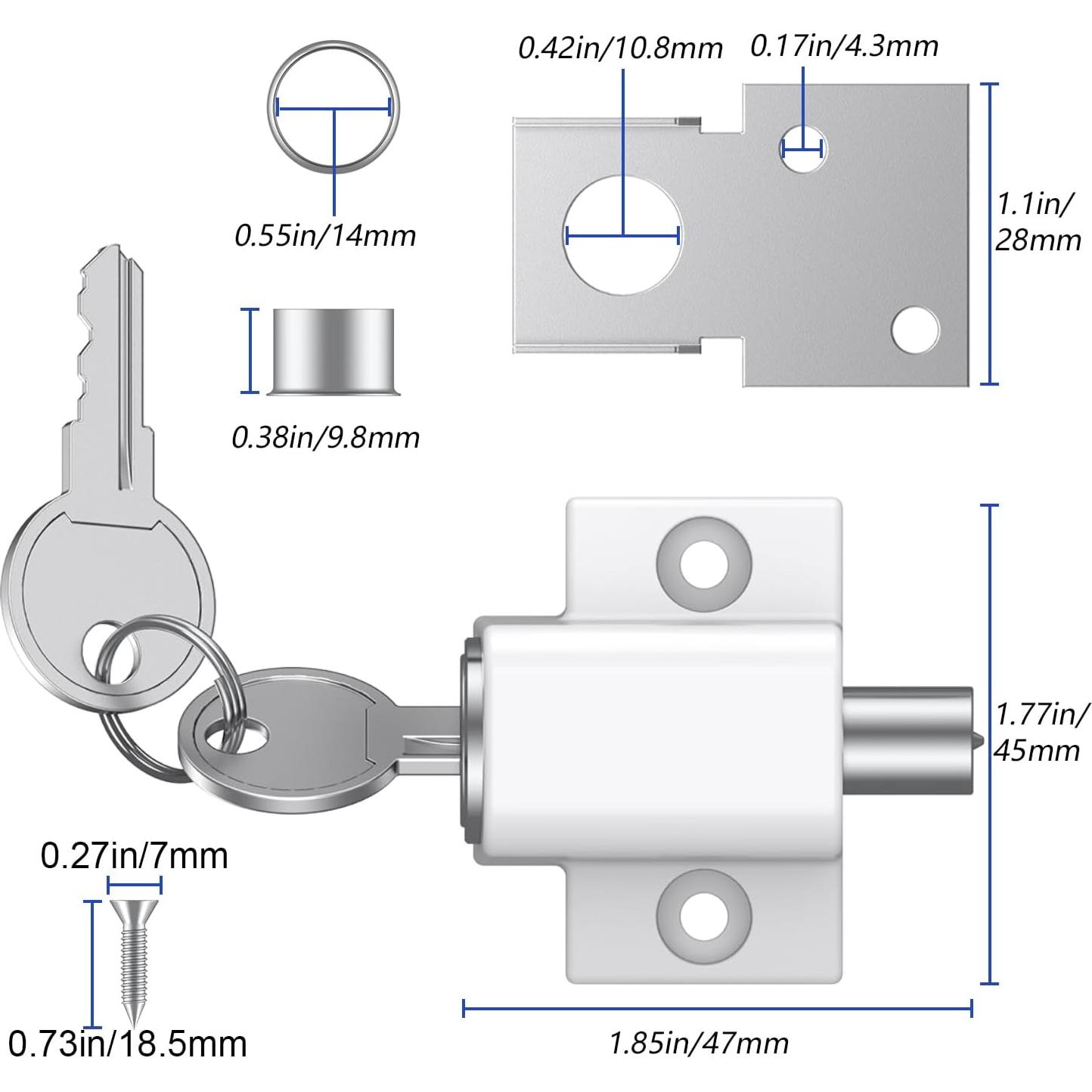 Cerraduras de Ventana Deslizante TOOGOND 2 Pcs Seguridad Blanca