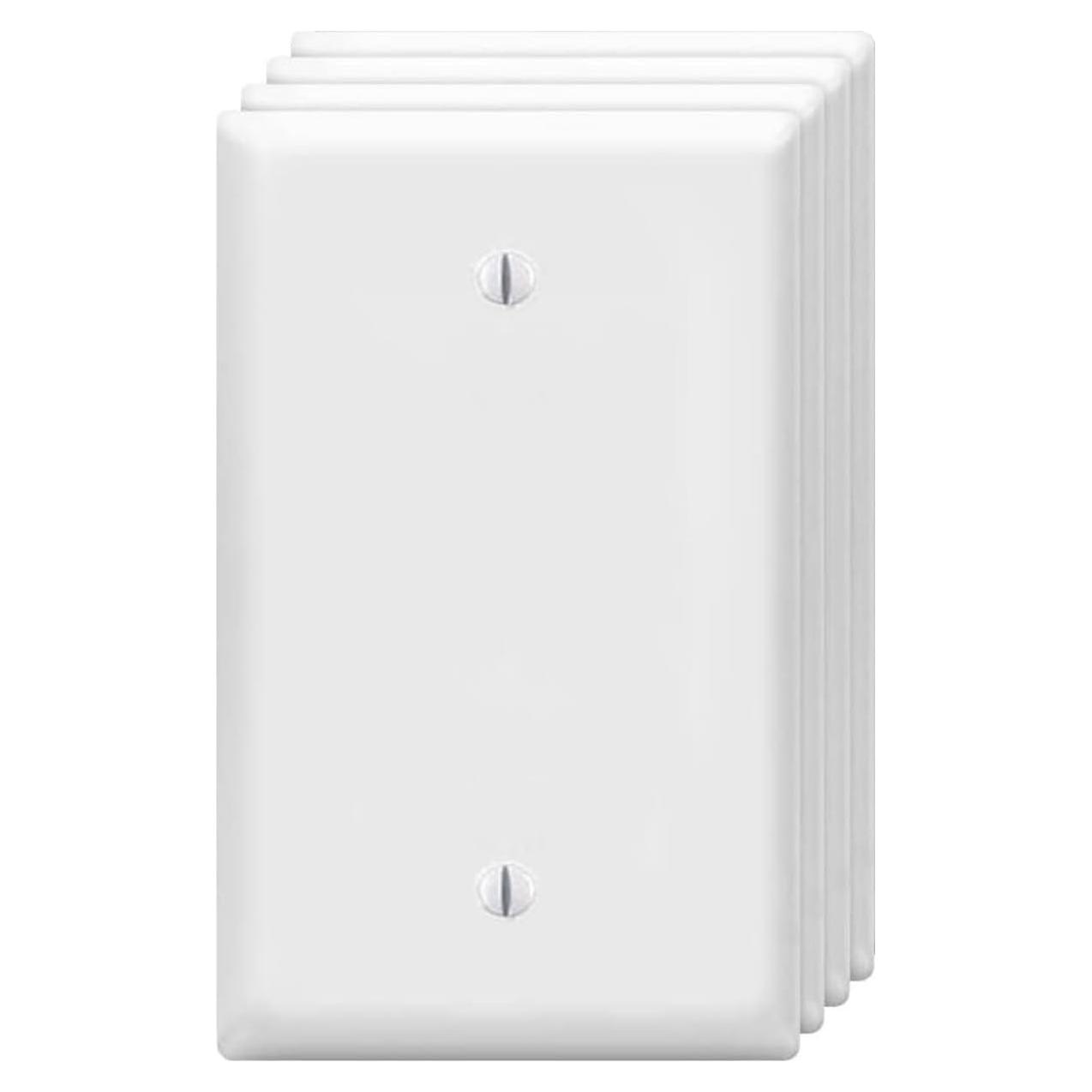 Placas de Pared 1-Gang ZEFTV Blancas - 4 Unidades Irrompibles