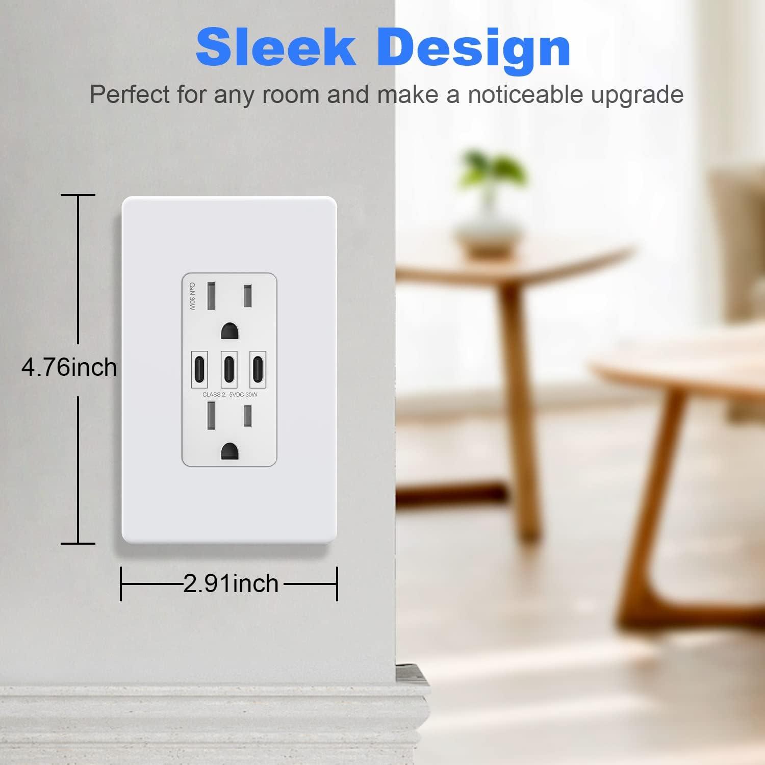 Cubierta de Enchufe Amerisense 1-Gang Blanca Paquete de 5