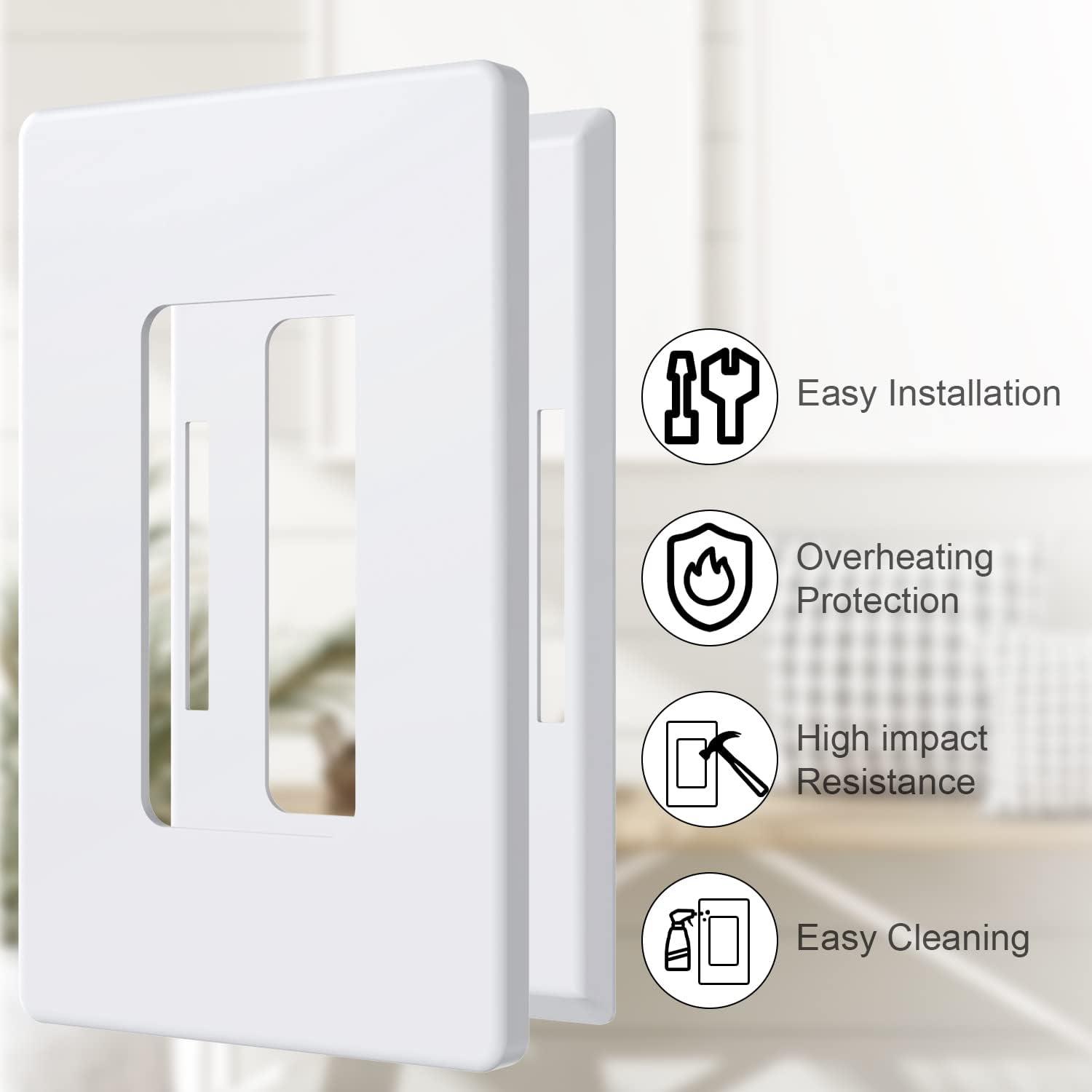 Cubierta de Enchufe Amerisense 1-Gang Blanca Paquete de 5