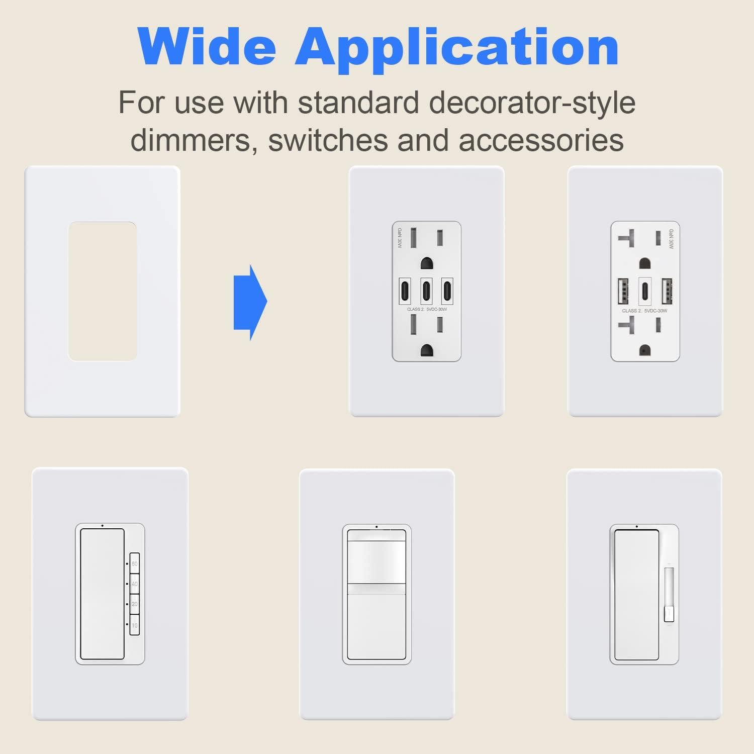 Cubierta de Enchufe Amerisense 1-Gang Blanca Paquete de 5