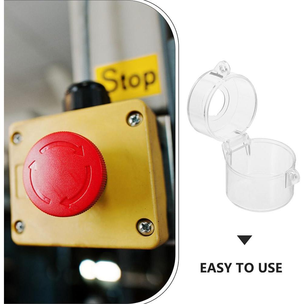 Cubierta de Botón de Seguridad Topperfun 2 Pcs Transparente