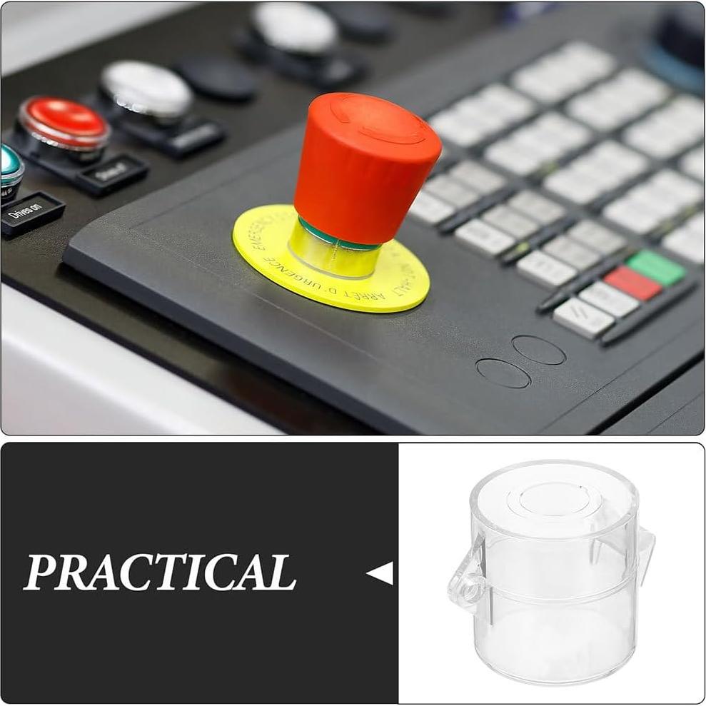 Cubierta de Botón de Seguridad Topperfun 2 Pcs Transparente