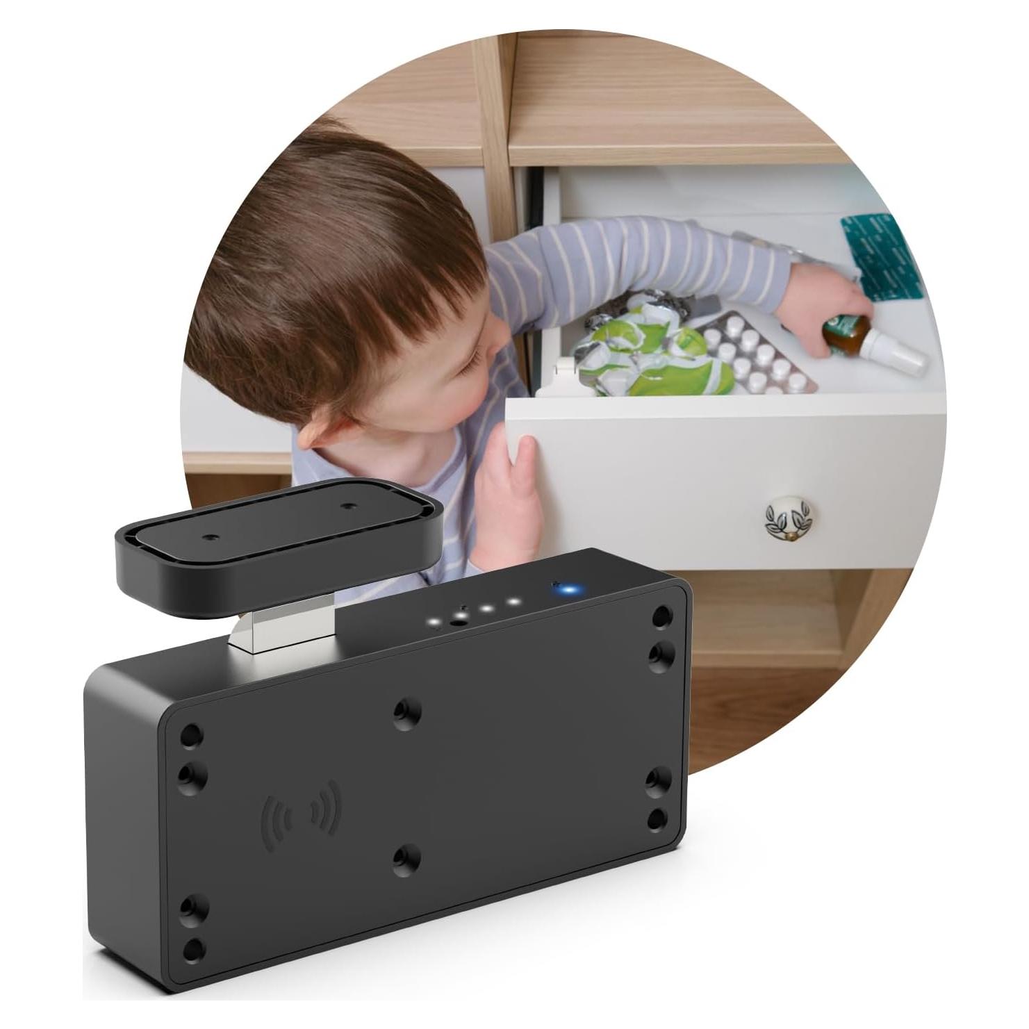 Cerradura de Cajón RFID eLinkSmart YL-F3BC Bluetooth Negra