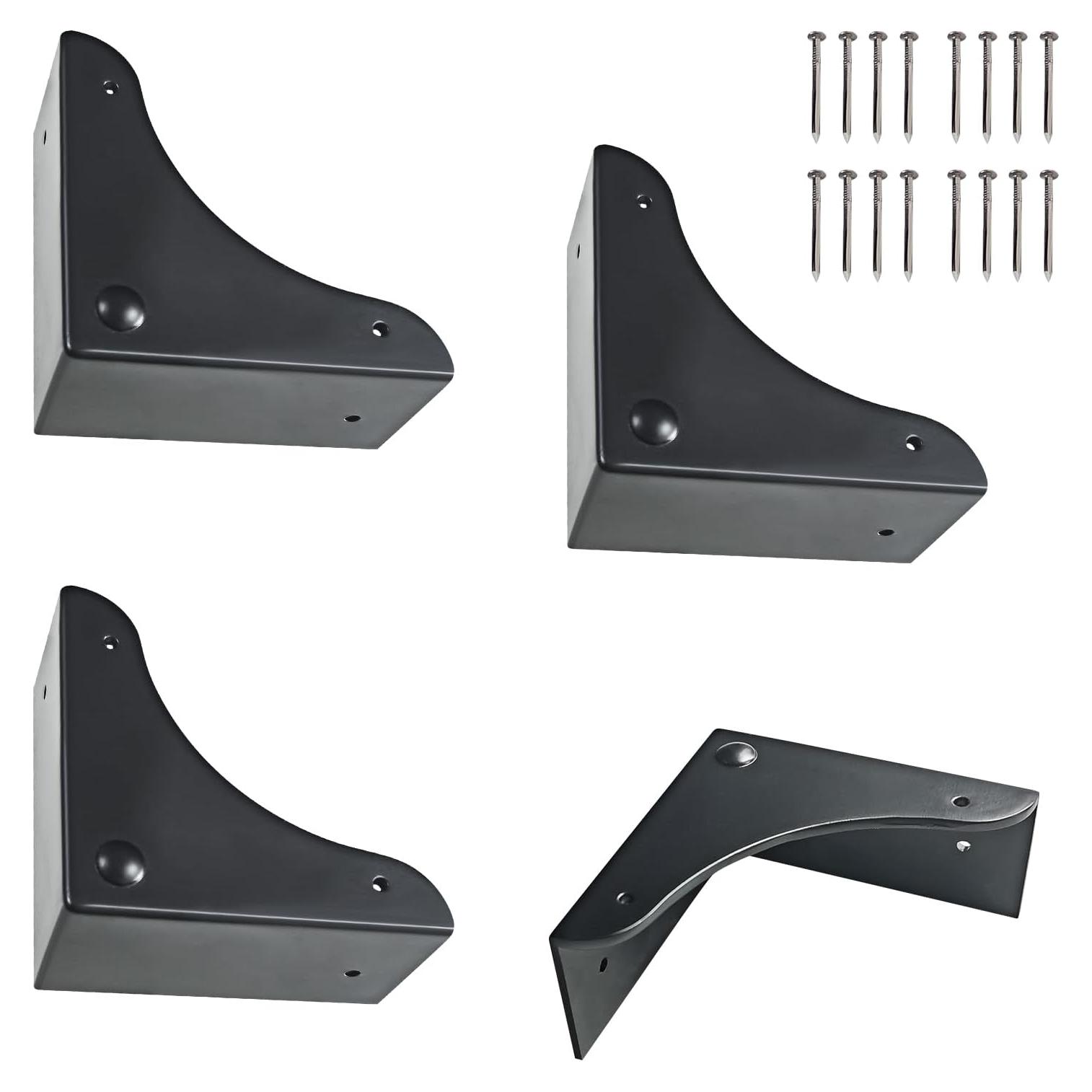 Protectores de Esquinas de Metal Mewuthede 4 Pcs Vintage Negro