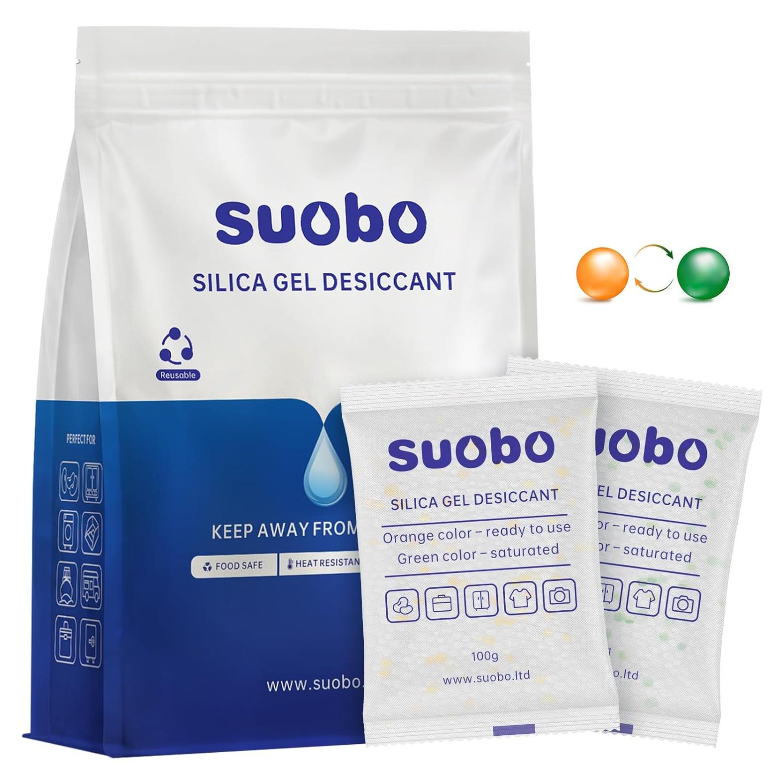 Paquetes de Gel de Sílice Suobo 100g - 20 Unidades Deshidratantes