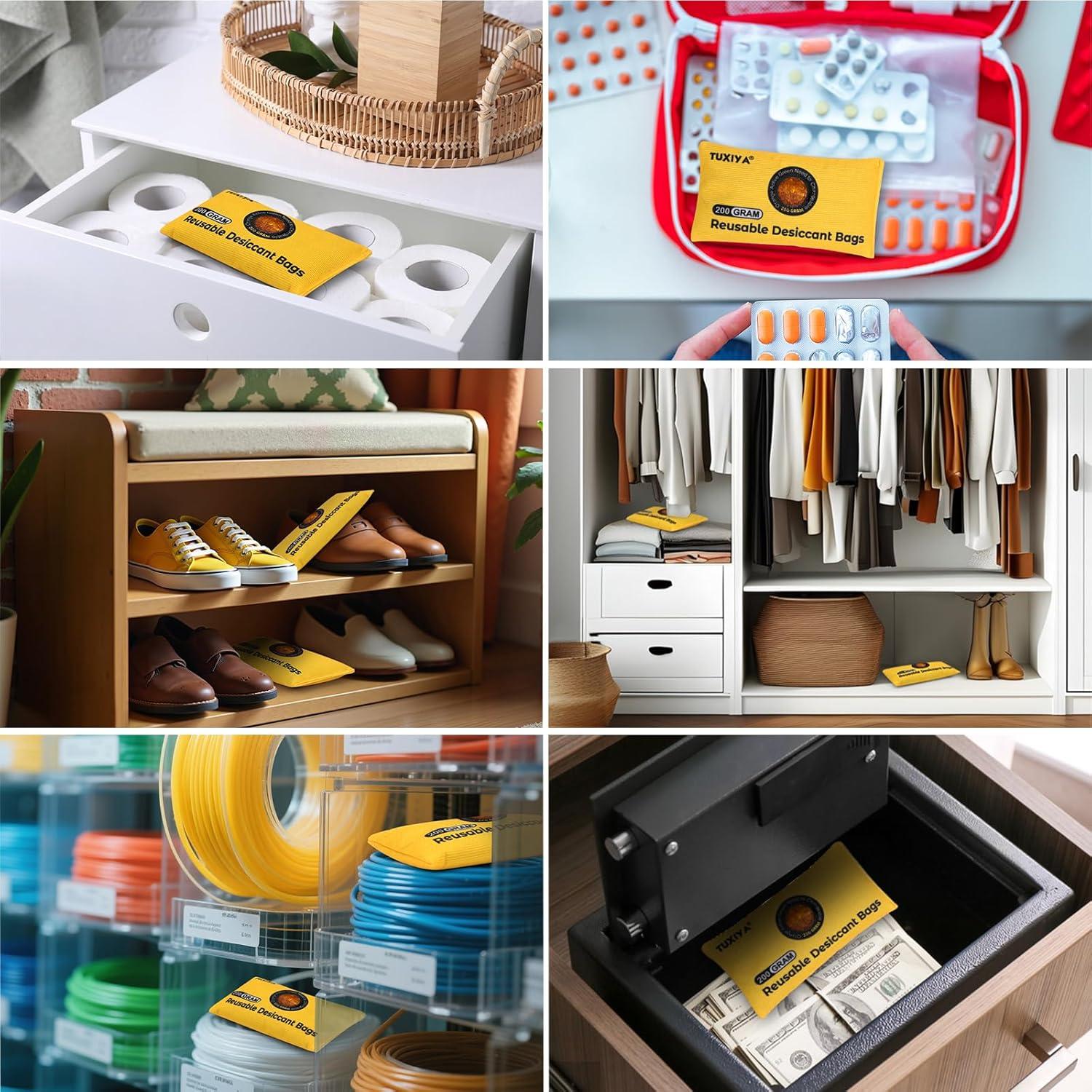 Paquete de 12 Gel de Silicona Deshidratante 200g TUXIYA