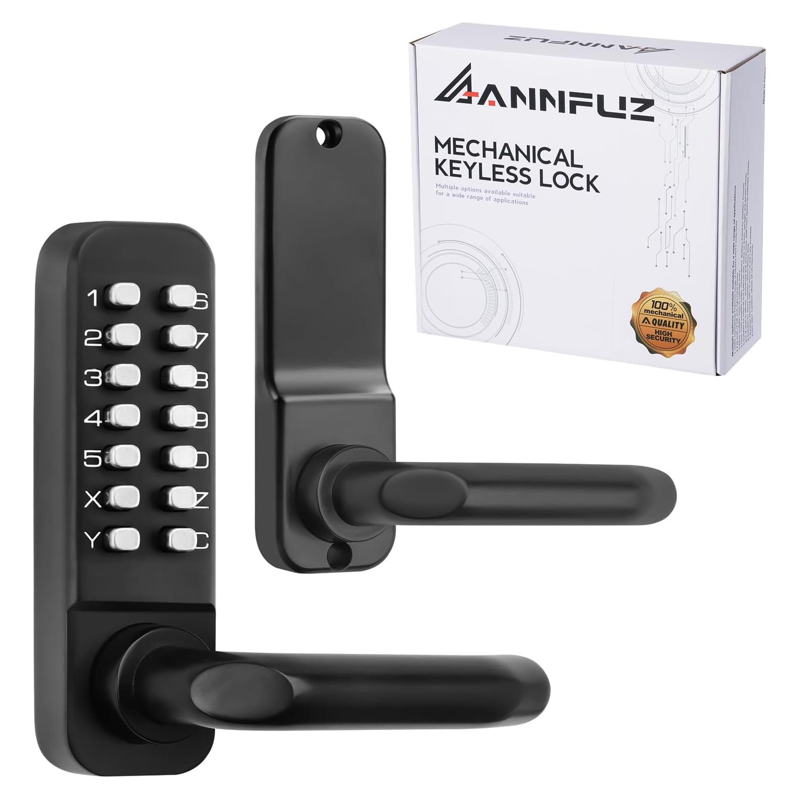 Cerradura de puerta mecánica sin llave ANNFUZ con teclado