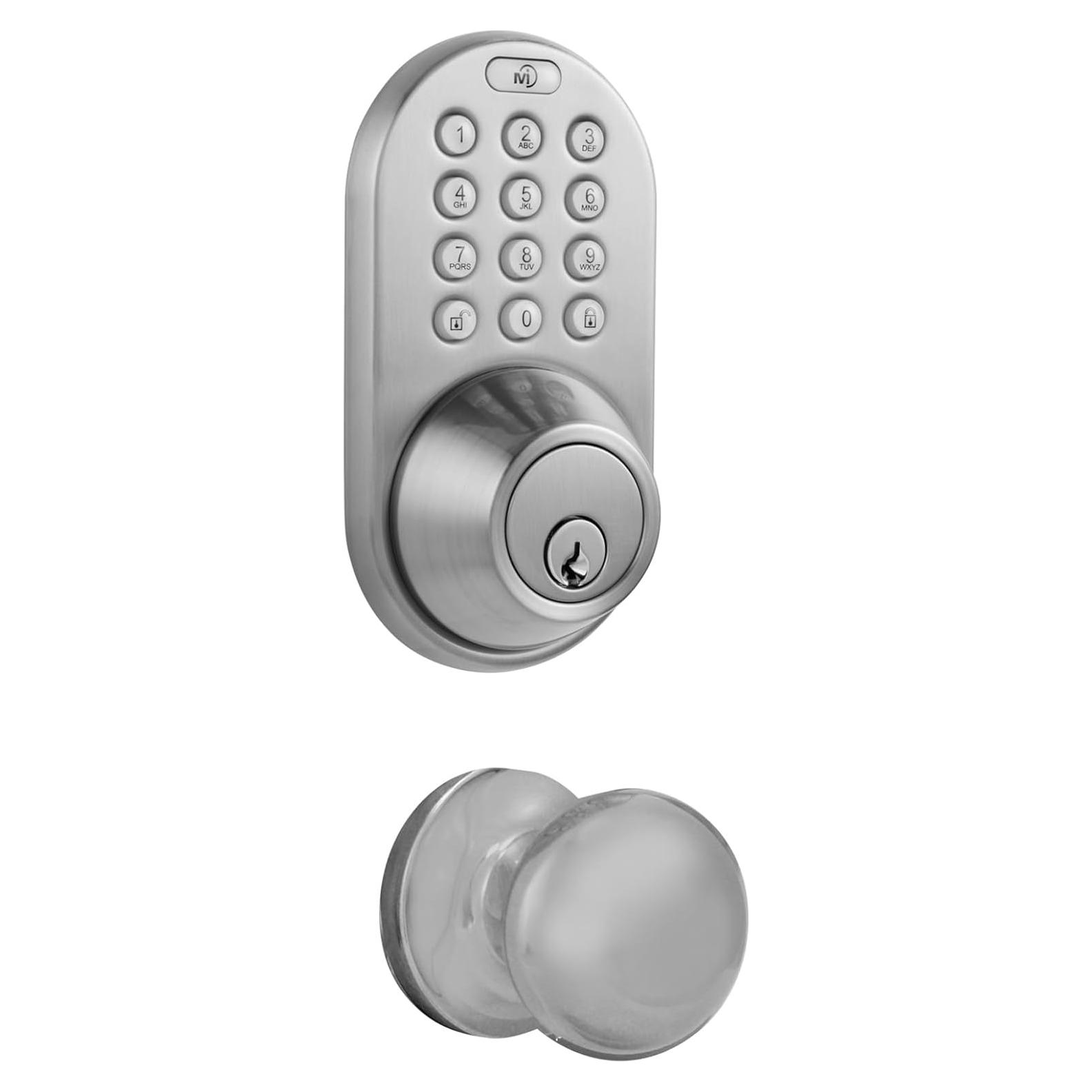 Cerradura Electrónica MiLocks TFK con Teclado y Pomo Níquel Satinado