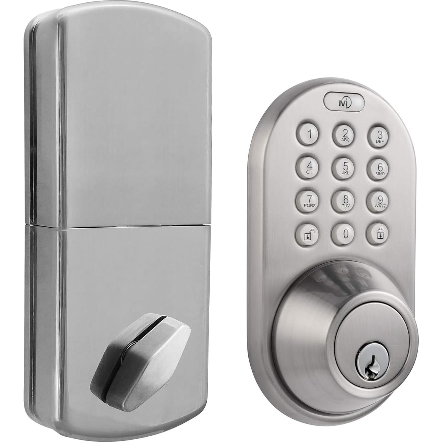 Cerradura Electrónica MiLocks TFK con Teclado y Pomo Níquel Satinado