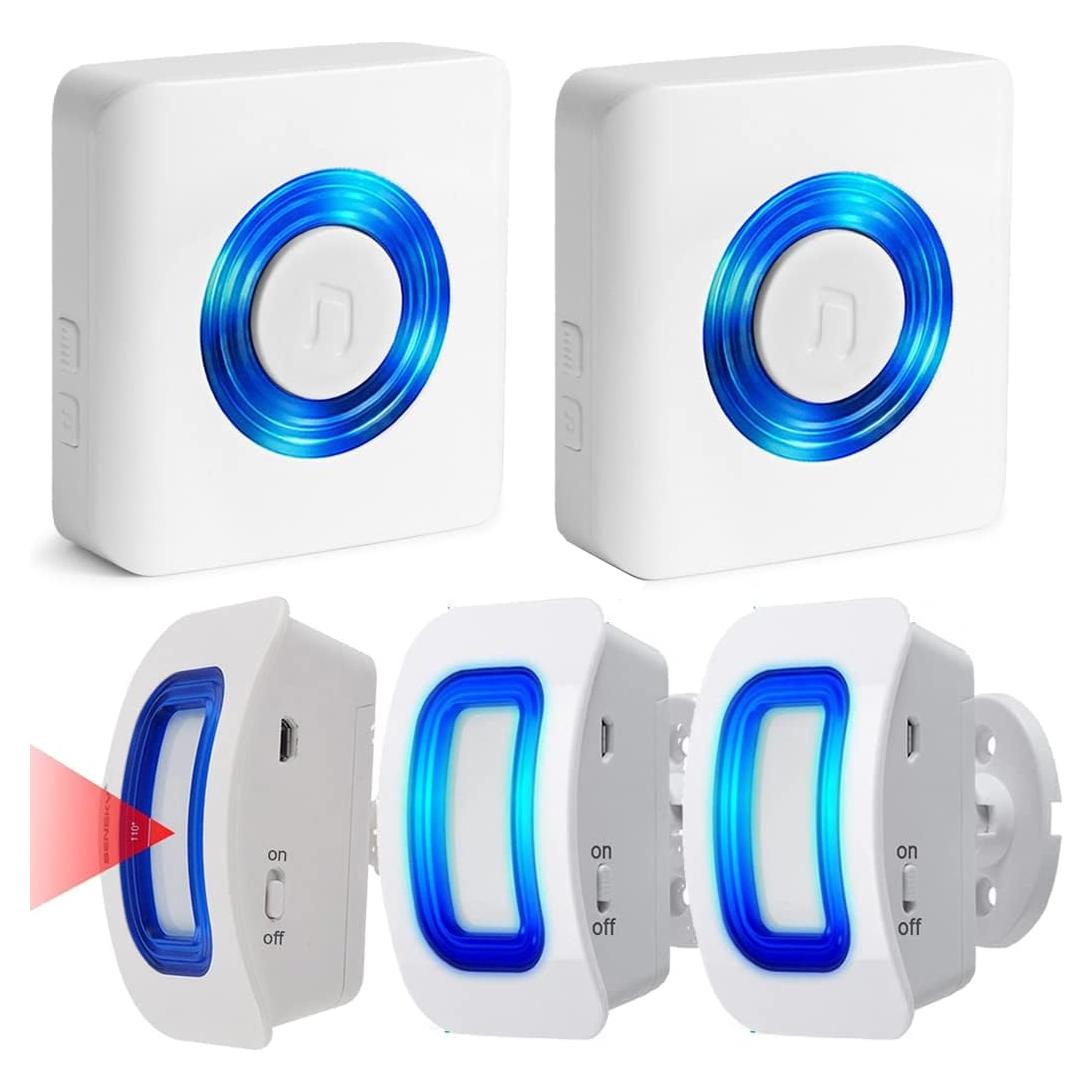 Alarma de Movimiento Inalámbrica EverNary 2 Receptores 3 Sensores